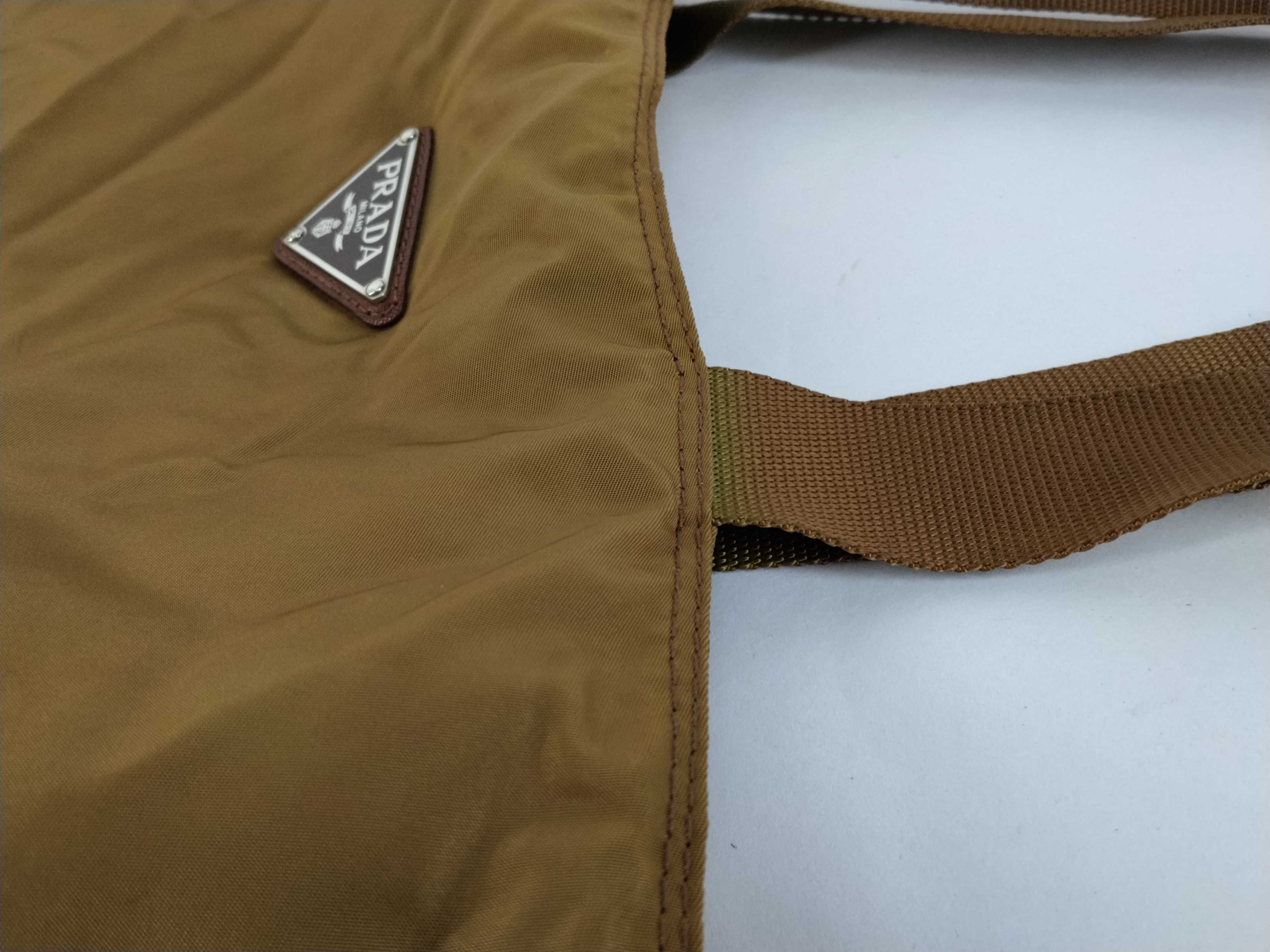 Nylon Prada Yellow Brown Tote Bag — view 5