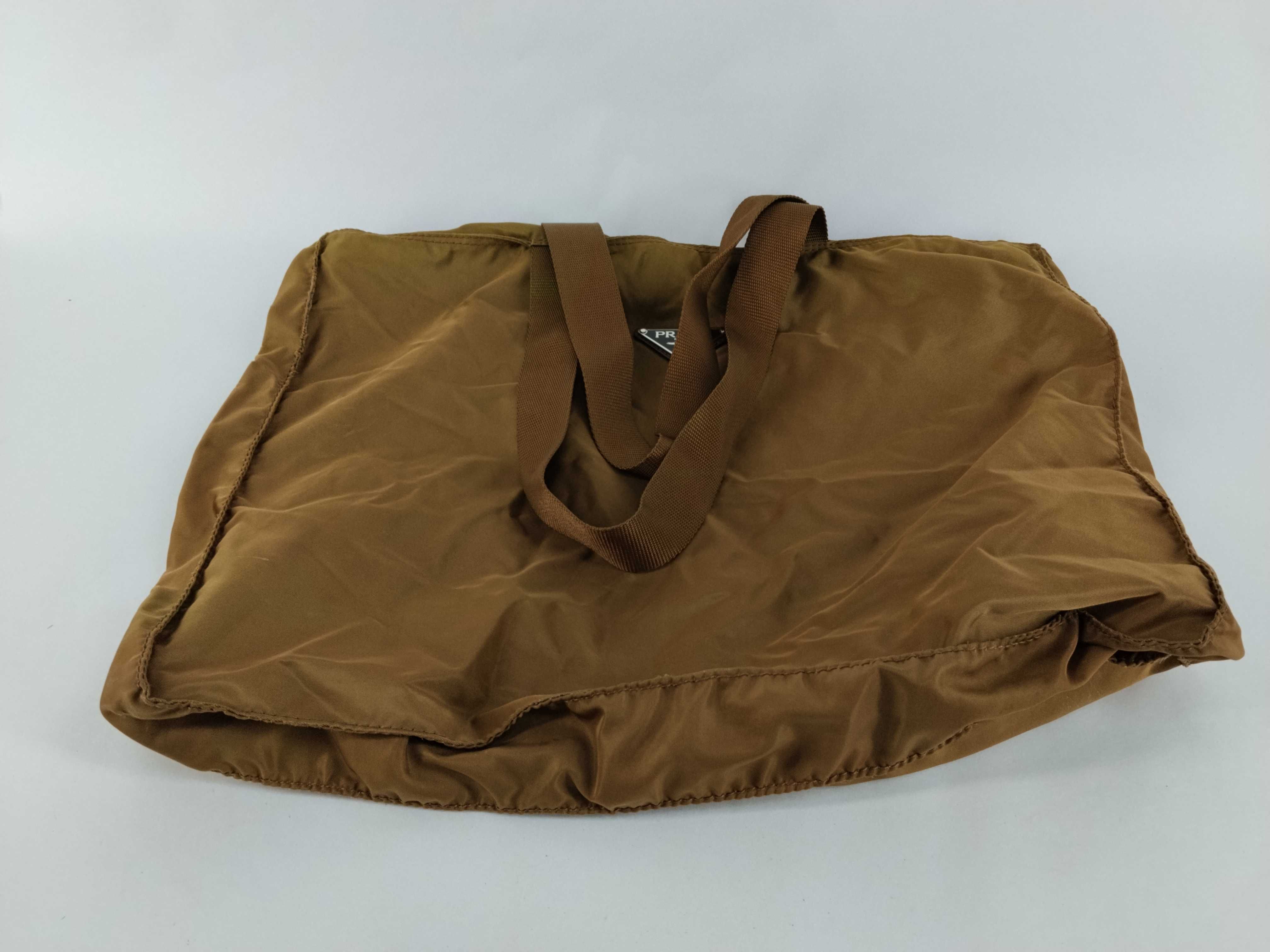 Nylon Prada Yellow Brown Tote Bag — view 7