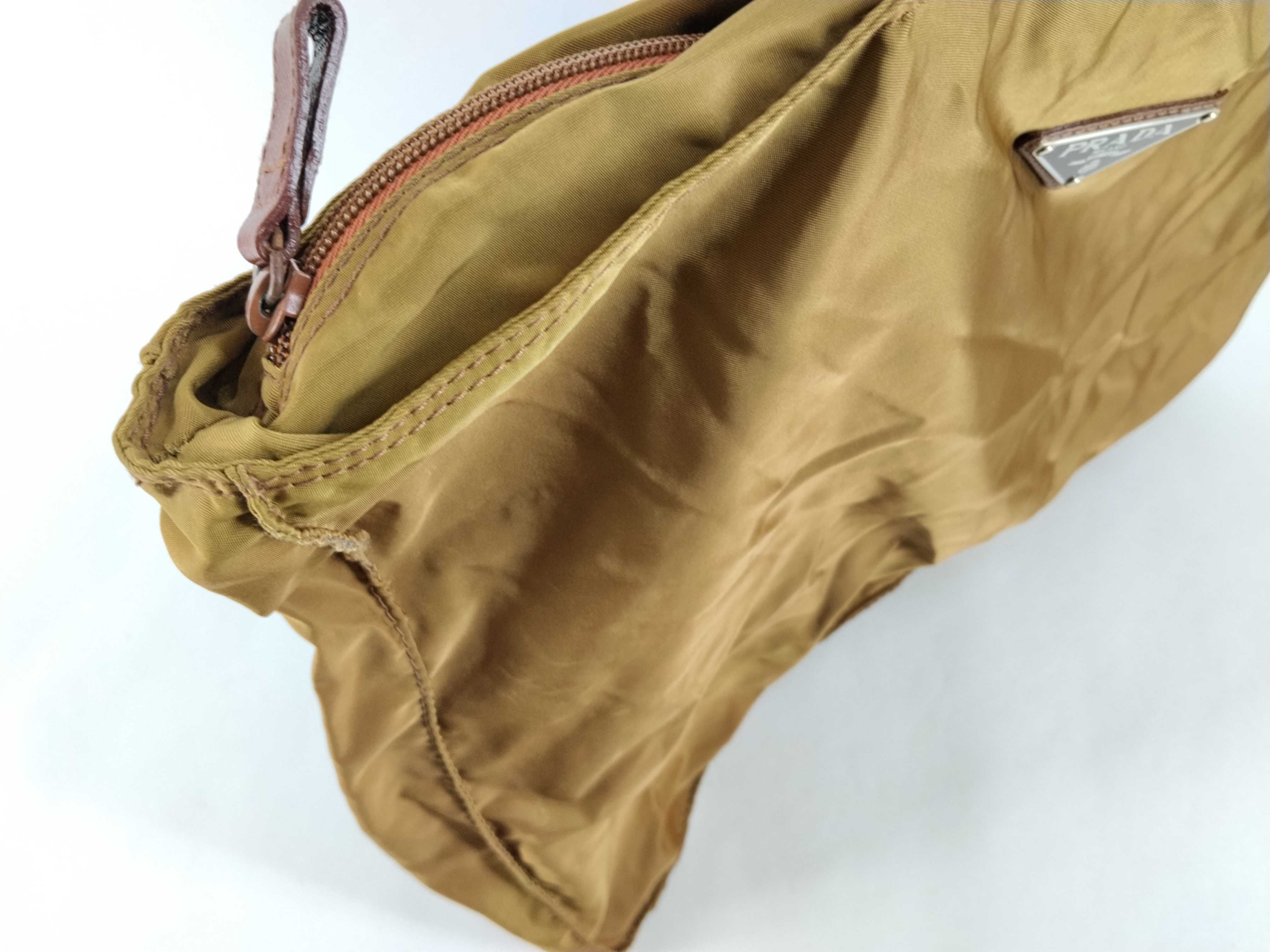 Nylon Prada Yellow Brown Tote Bag — view 9