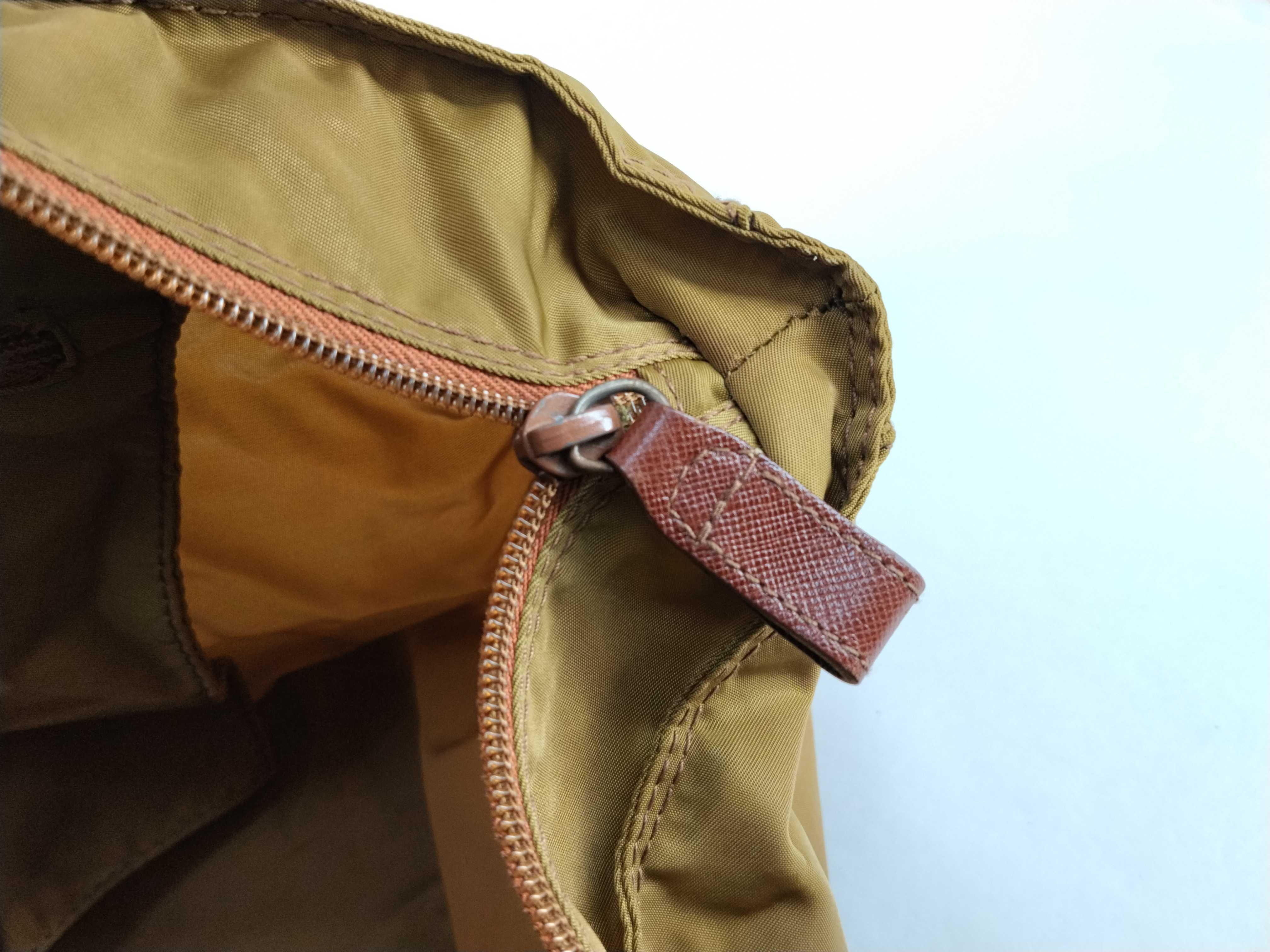 Nylon Prada Yellow Brown Tote Bag — view 10