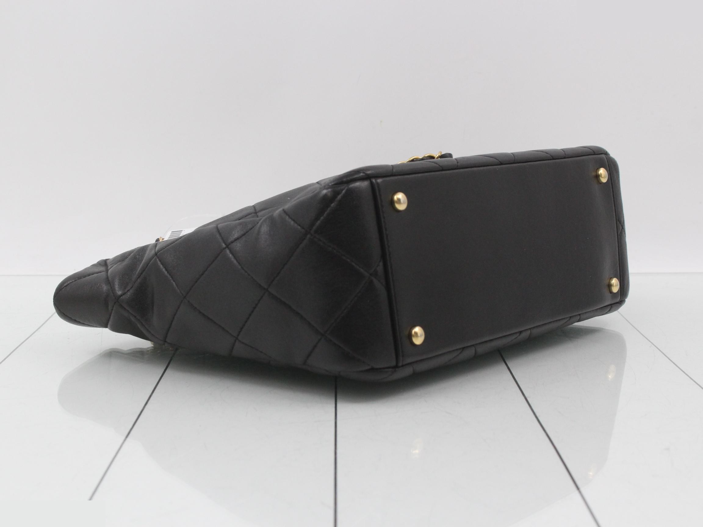19 Leather Coco Mark Chain Tote Bag, Black — view 5