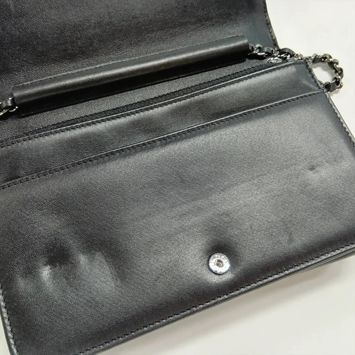 Coco Mark Lambskin Chain Wallet, Black with Silver Hardware, 18640146, Serial Number 18 — view 13