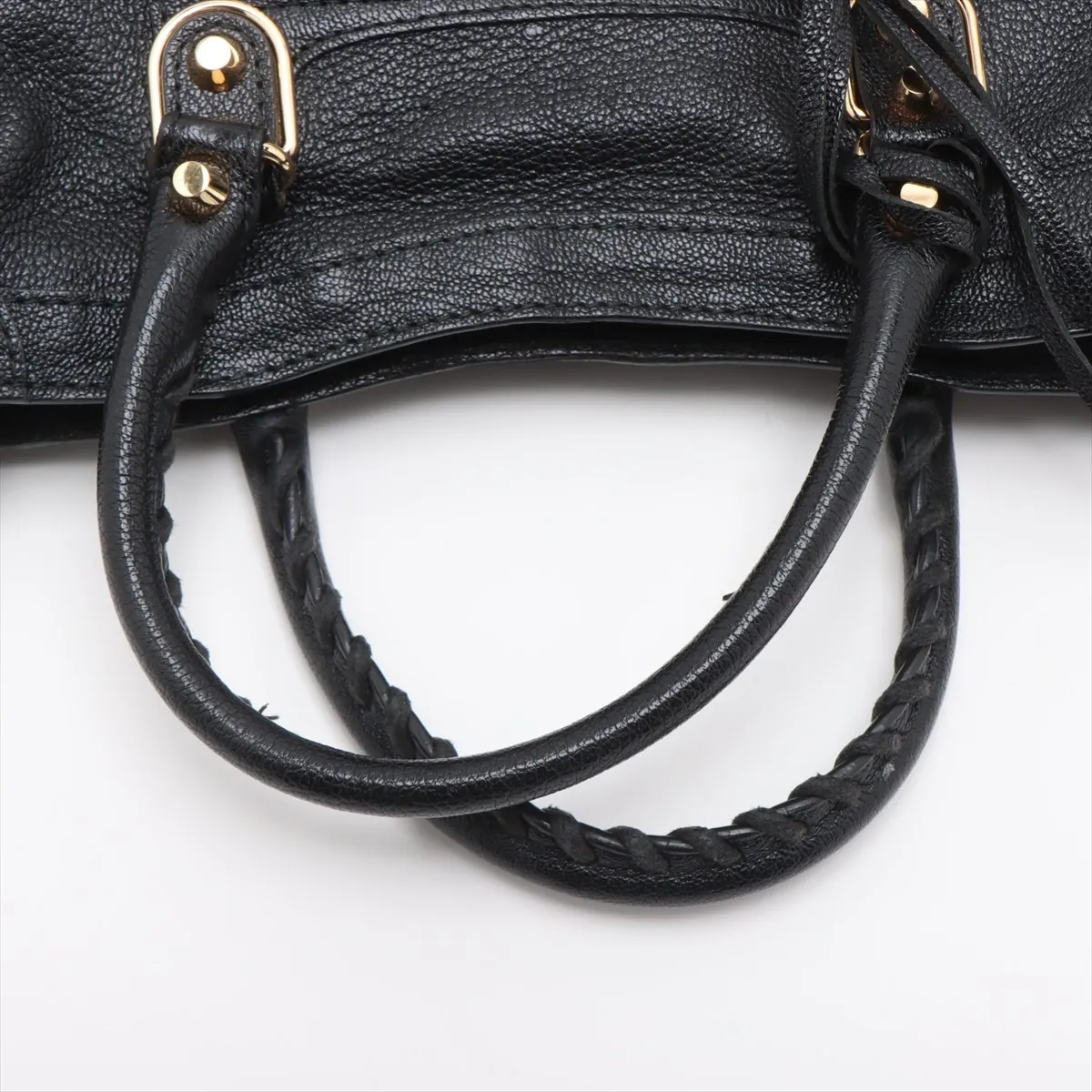Classic Metal Edge City Leather 2-Way Handbag, Black, 432831, with Mirror — view 5