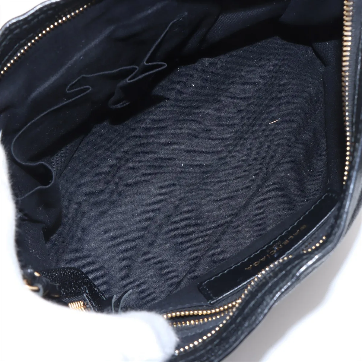 Classic Metal Edge City Leather 2-Way Handbag, Black, 432831, with Mirror — view 8