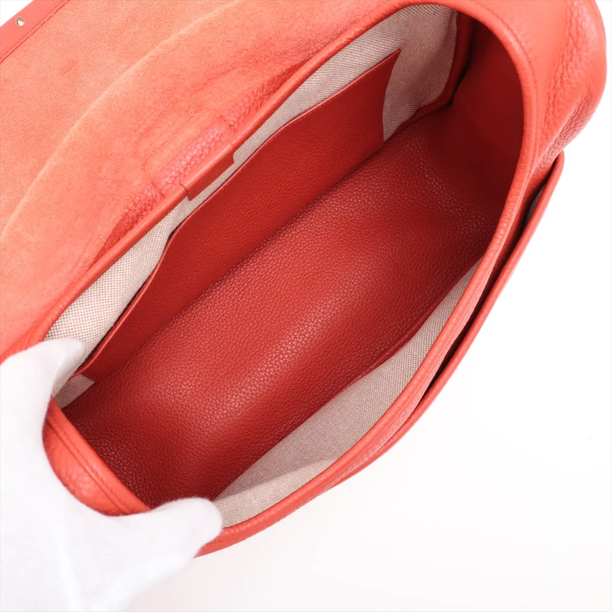 Hermès Bour Lang Taurillon Clemence Rose Jaipur Gold Hardware R:2014 — view 6