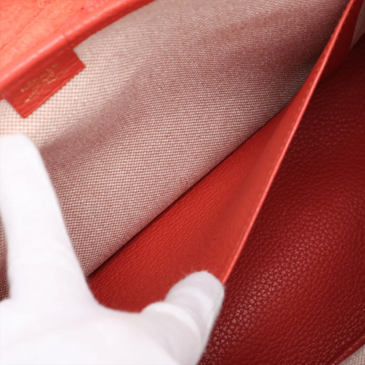 Hermès Bour Lang Taurillon Clemence Rose Jaipur Gold Hardware R:2014 — view 7
