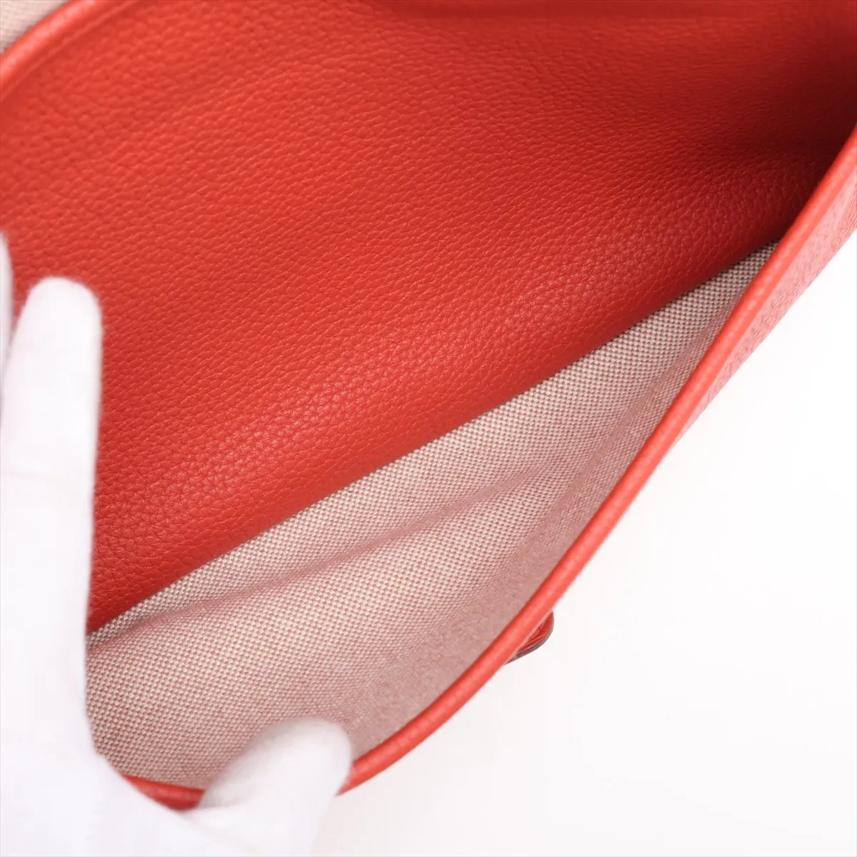 Hermès Bour Lang Taurillon Clemence Rose Jaipur Gold Hardware R:2014 — view 8