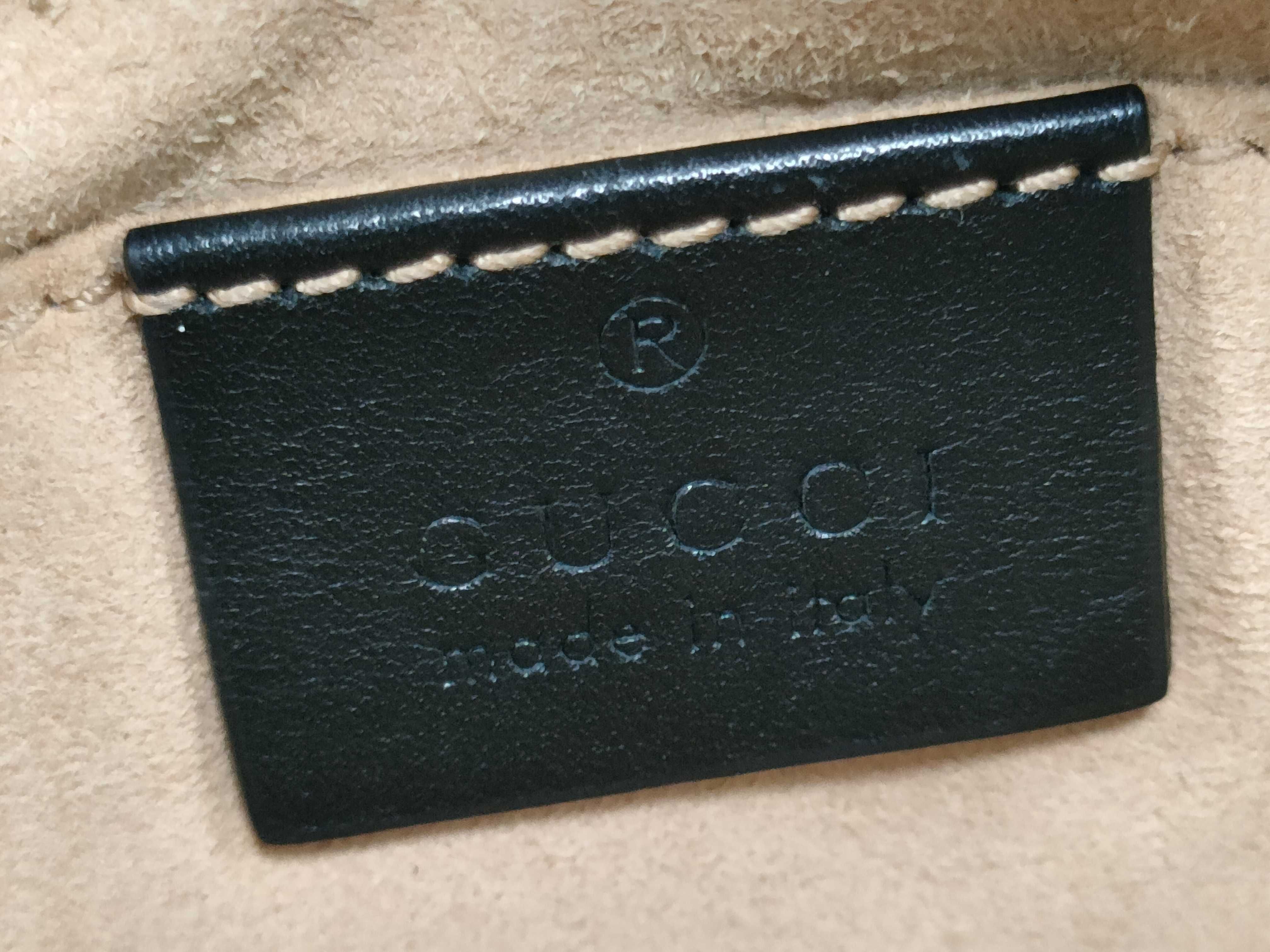 GG Marmont Leather Black Chain Shoulder Bag with Gold Hardware 447632 — view 13