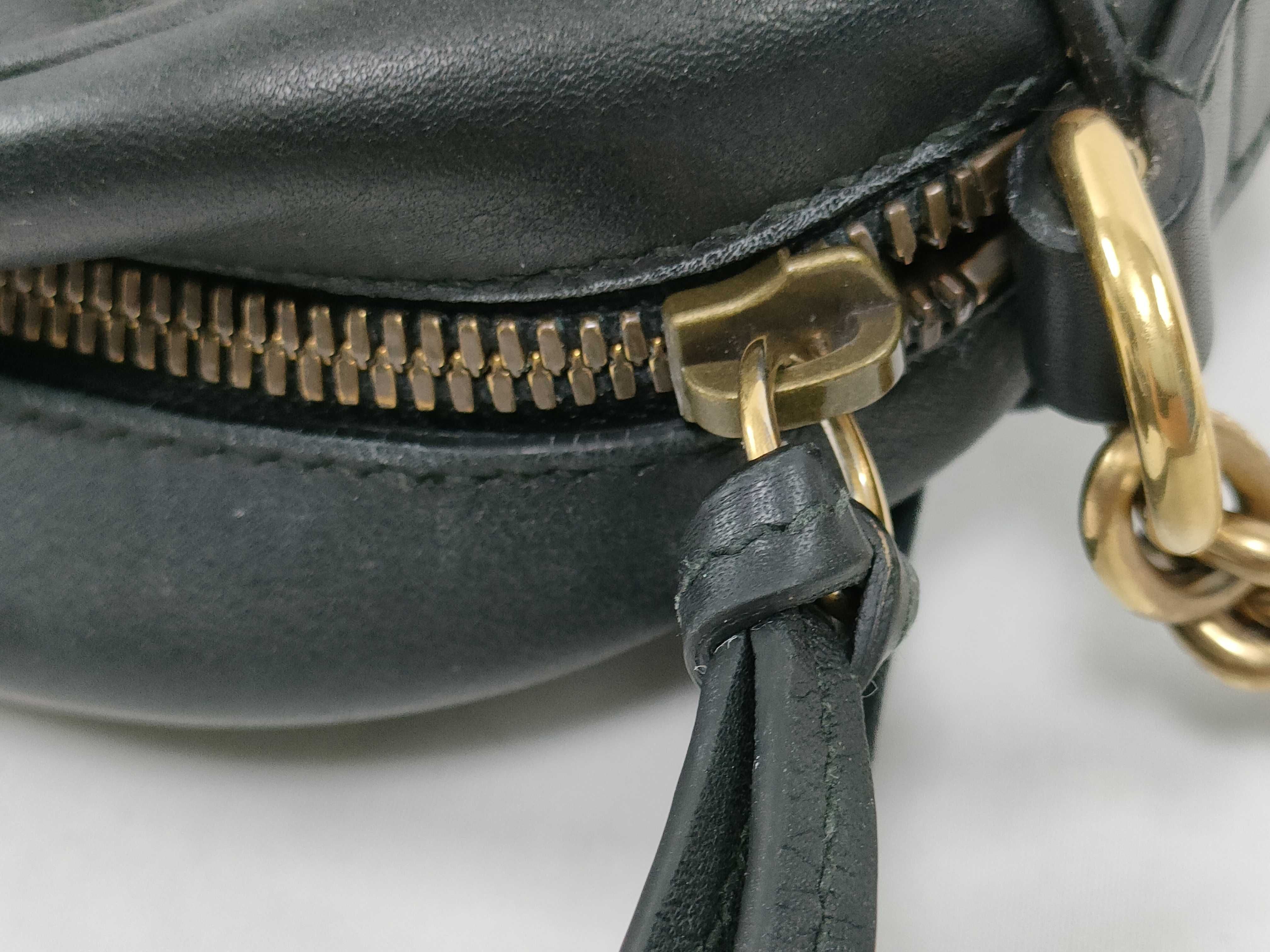 GG Marmont Leather Black Chain Shoulder Bag with Gold Hardware 447632 — view 7