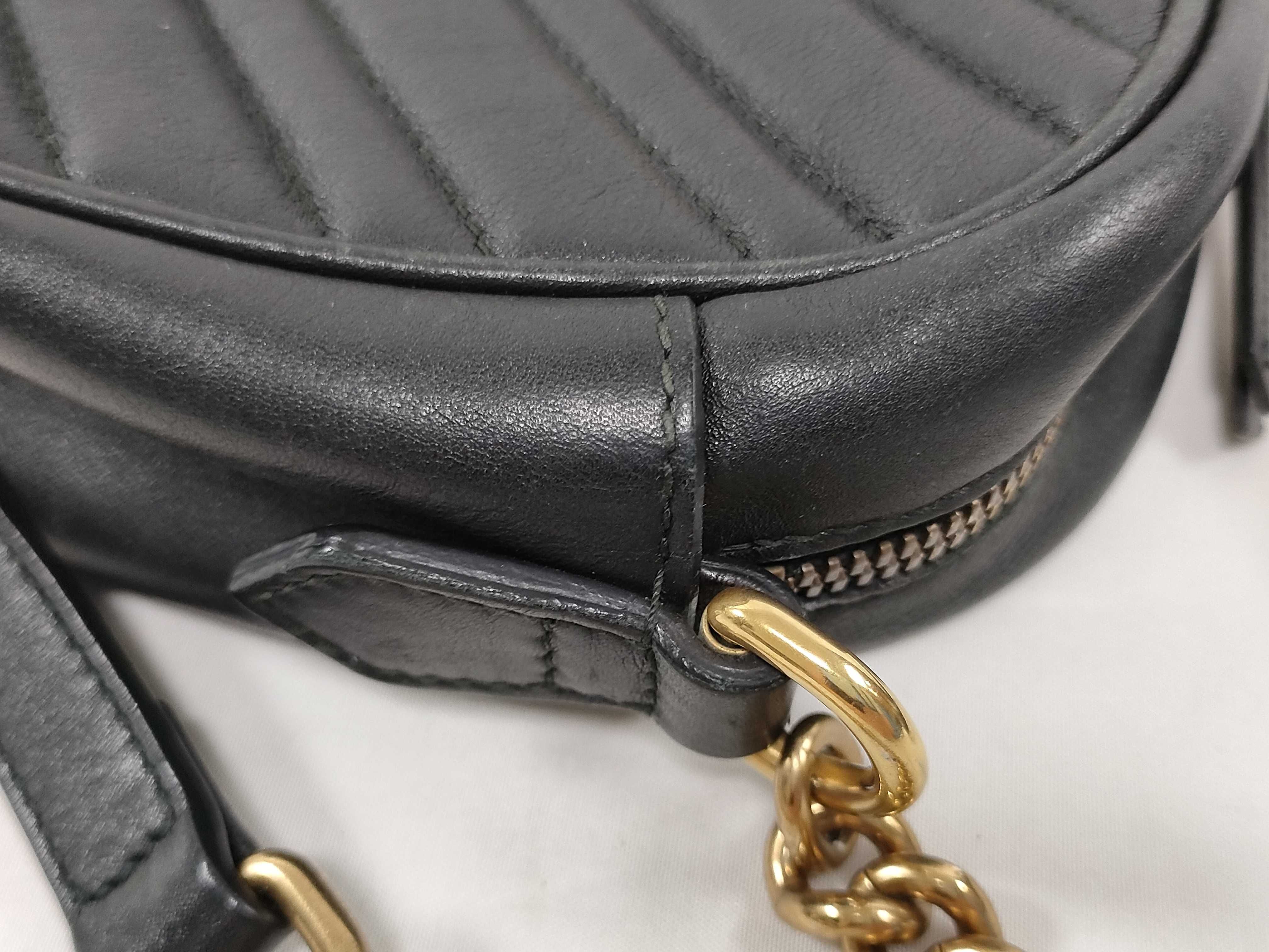 GG Marmont Leather Black Chain Shoulder Bag with Gold Hardware 447632 — view 8