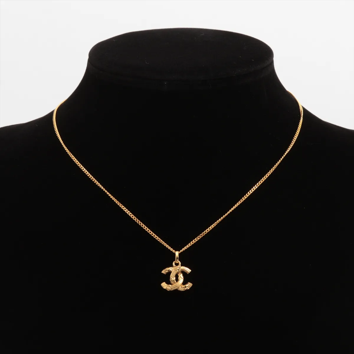Coco Mark Necklace, GP Gold. Shows — view 5