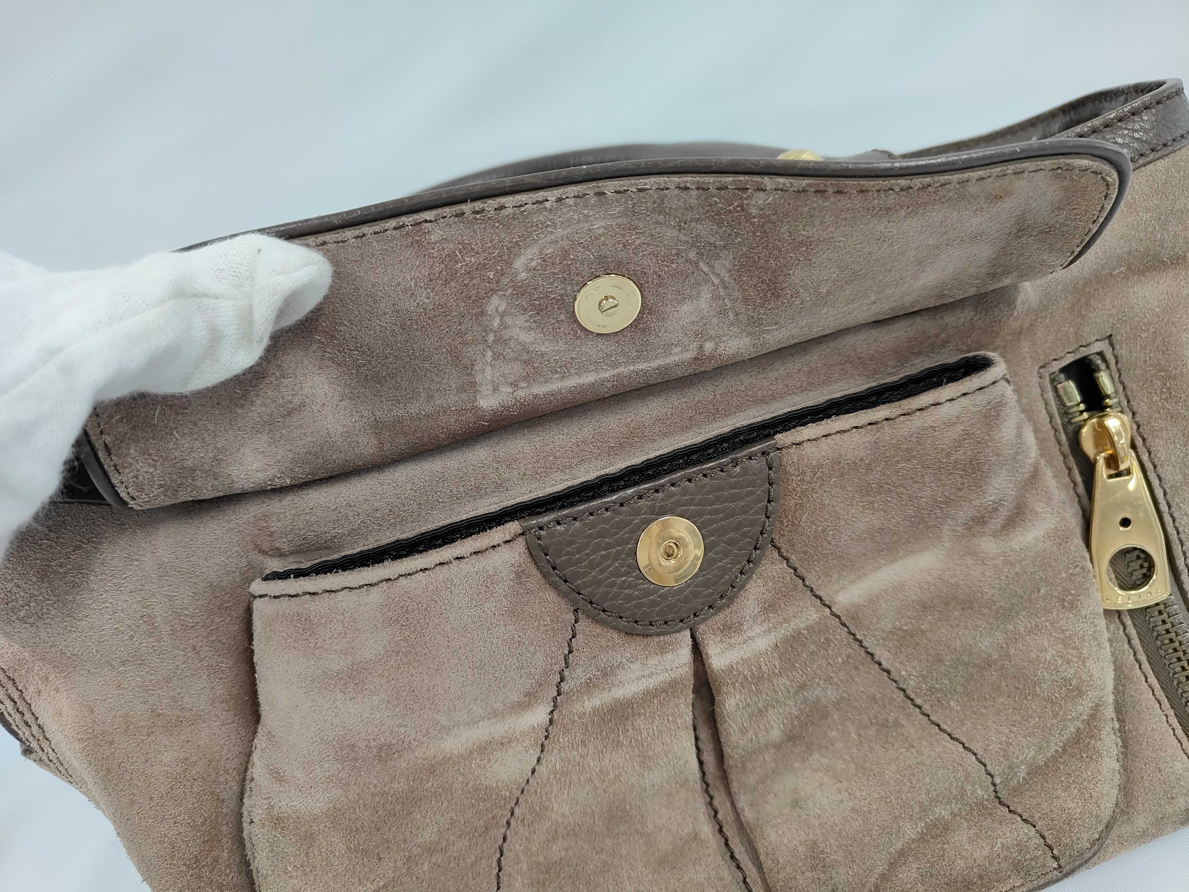 Boogie Bag Suede Beige Gold Hardware Handbag — view 12