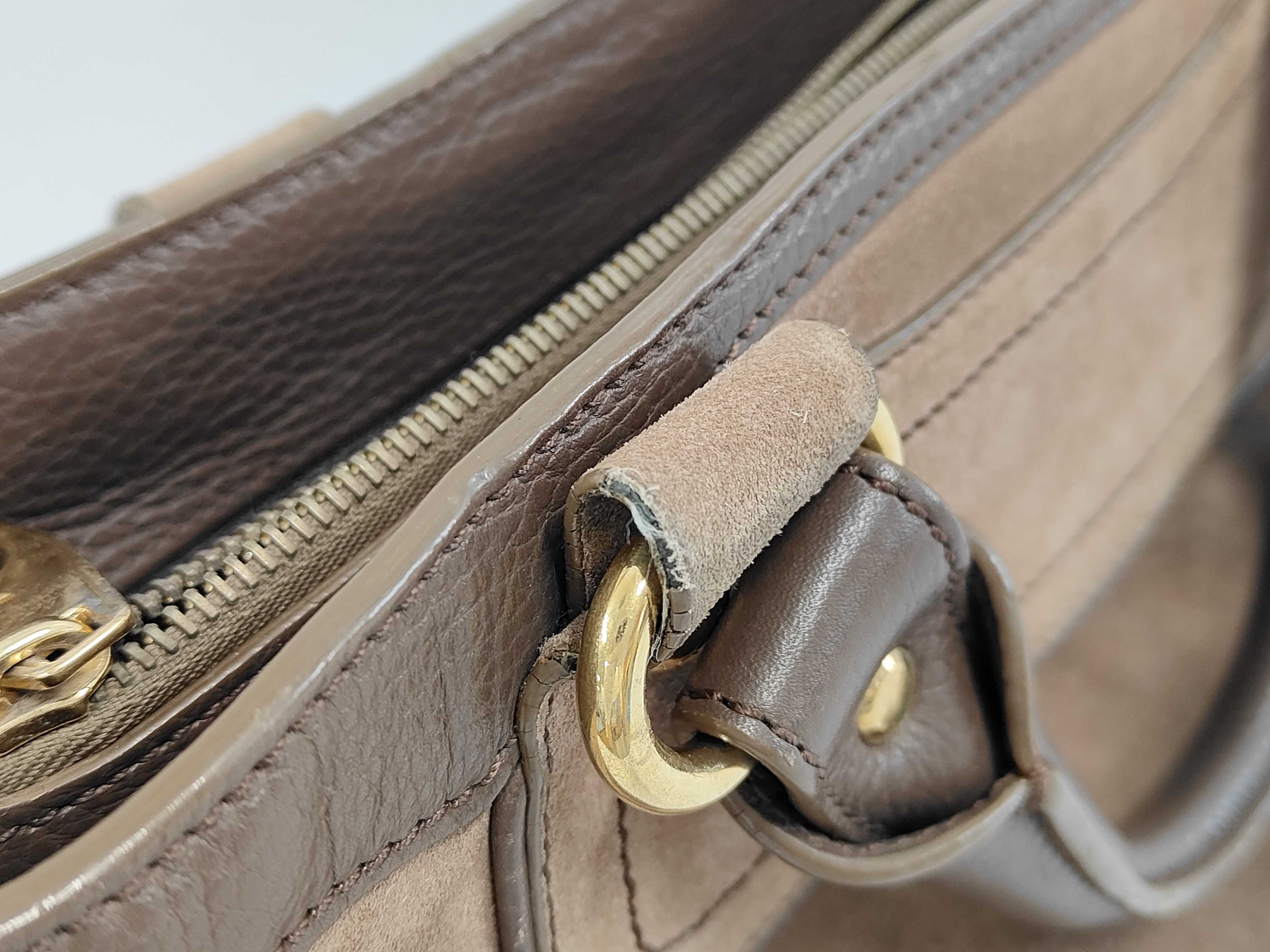 Boogie Bag Suede Beige Gold Hardware Handbag — view 6