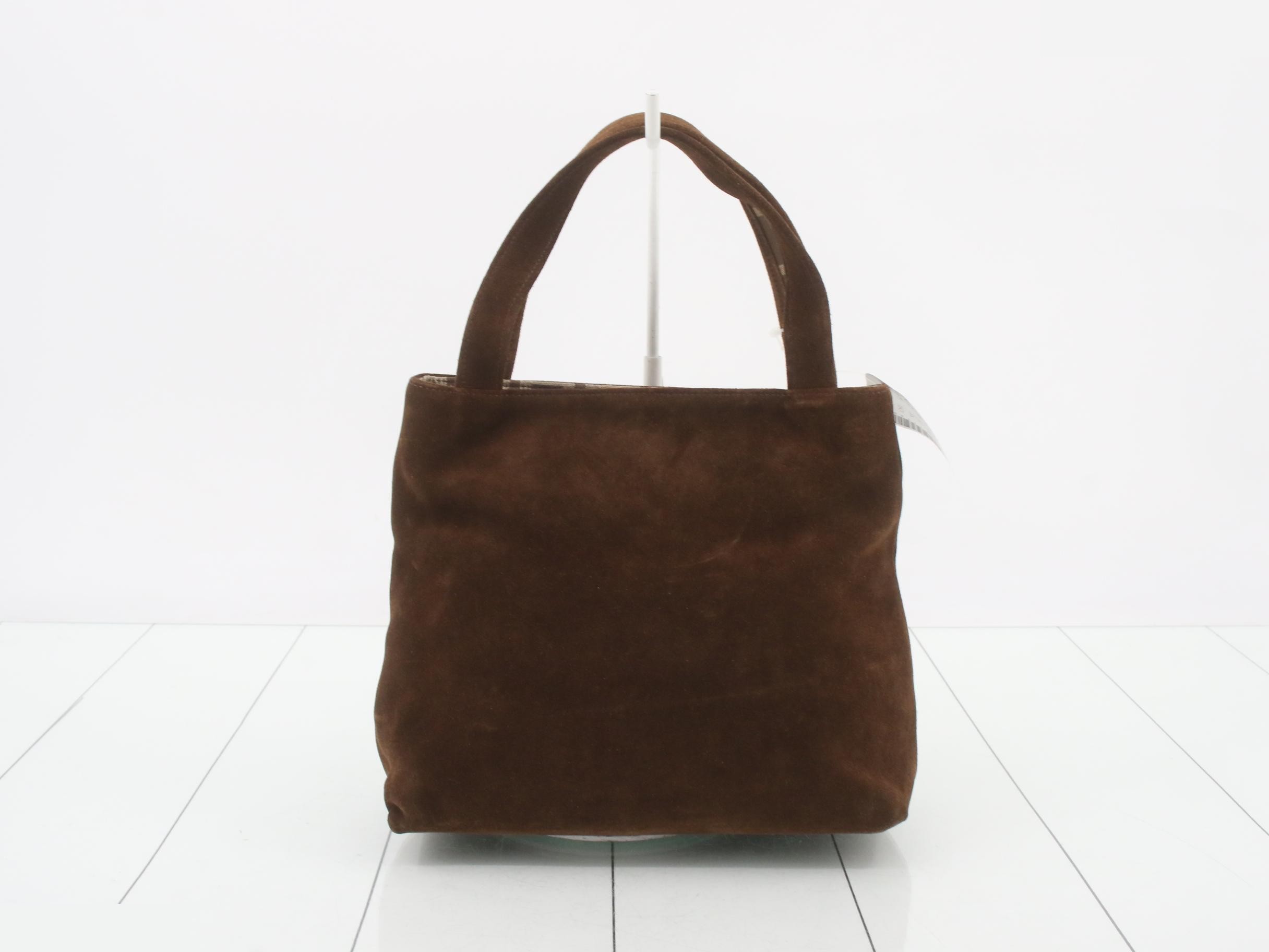 logo handbag, brown suede, tassel. — view 2