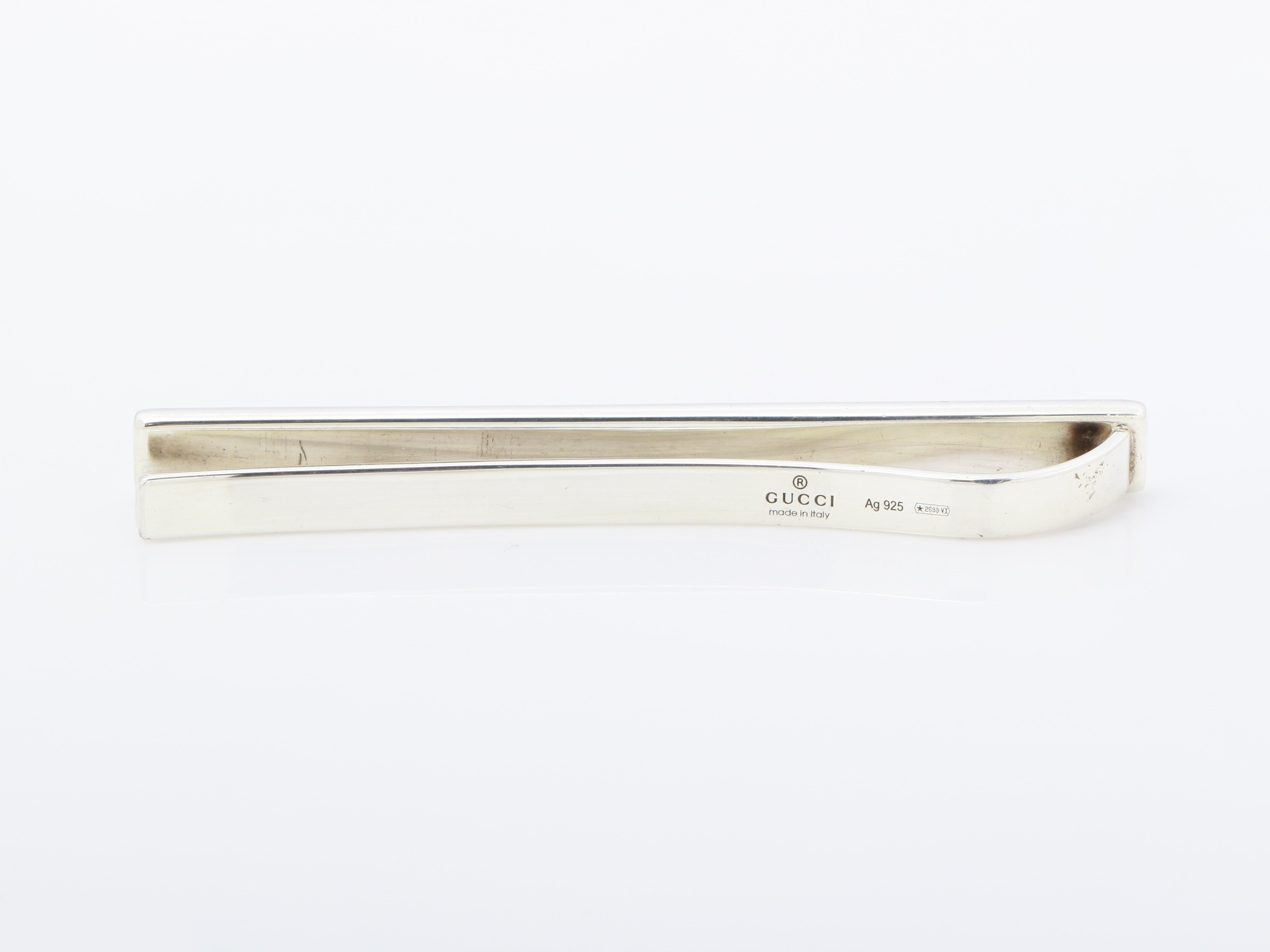 SV925/11.0g Interlocking G tie pin with box and storage bag — view 2