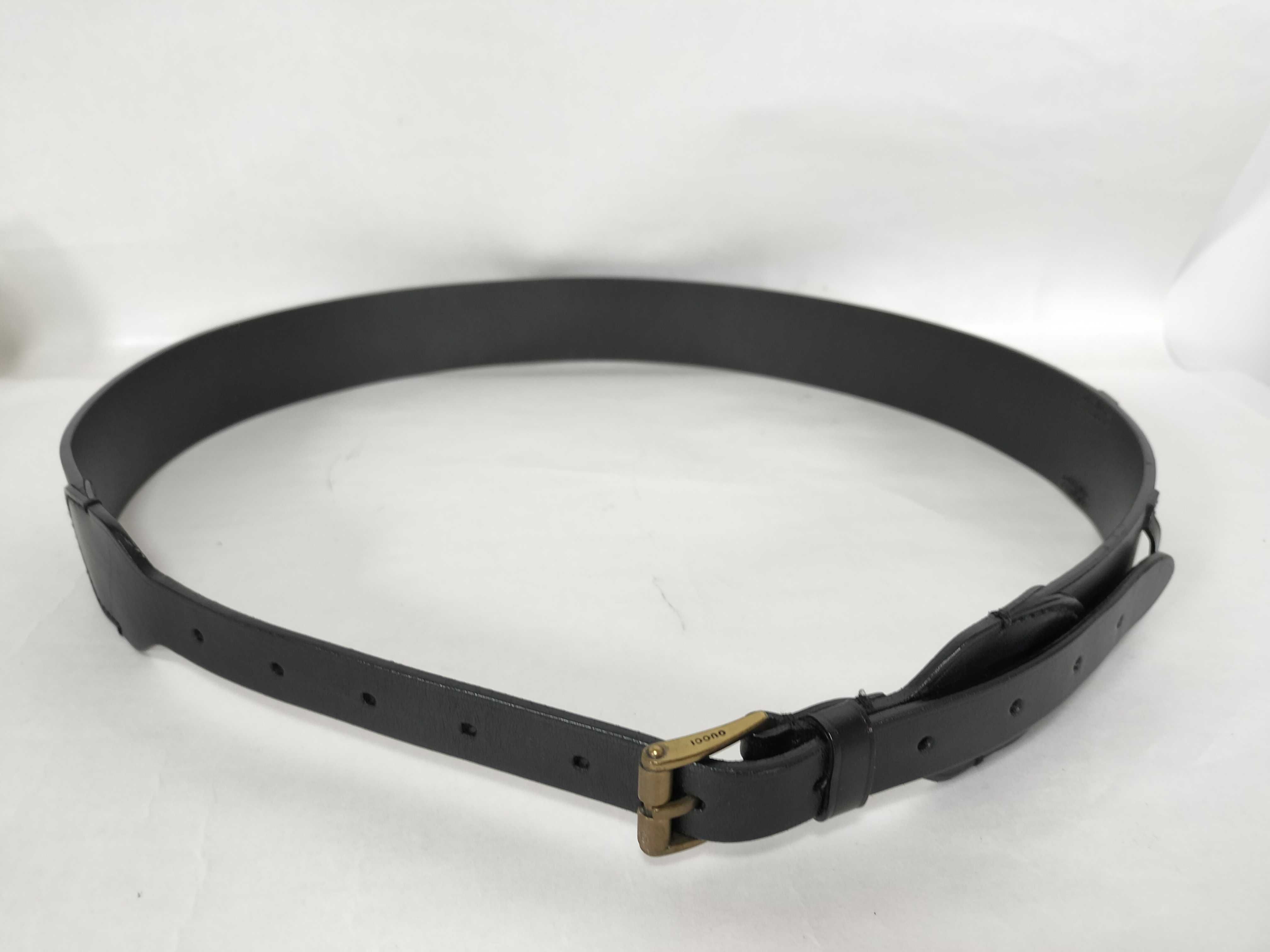 belt, black leather belt — view 2