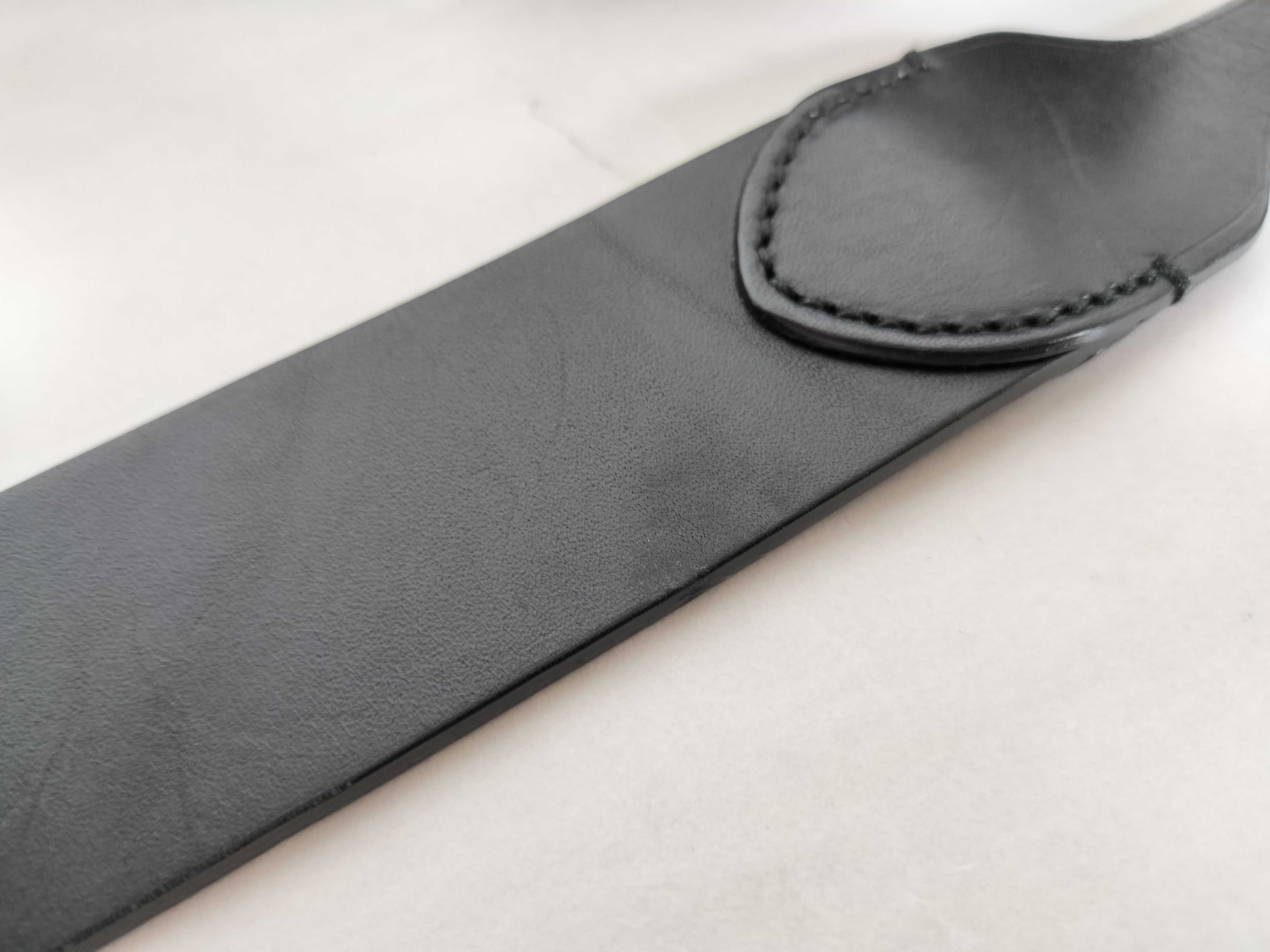 belt, black leather belt — view 9