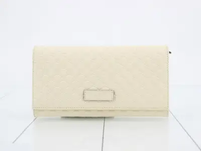Micro Long Wallet, Ivory, Continental Wallet, 449396