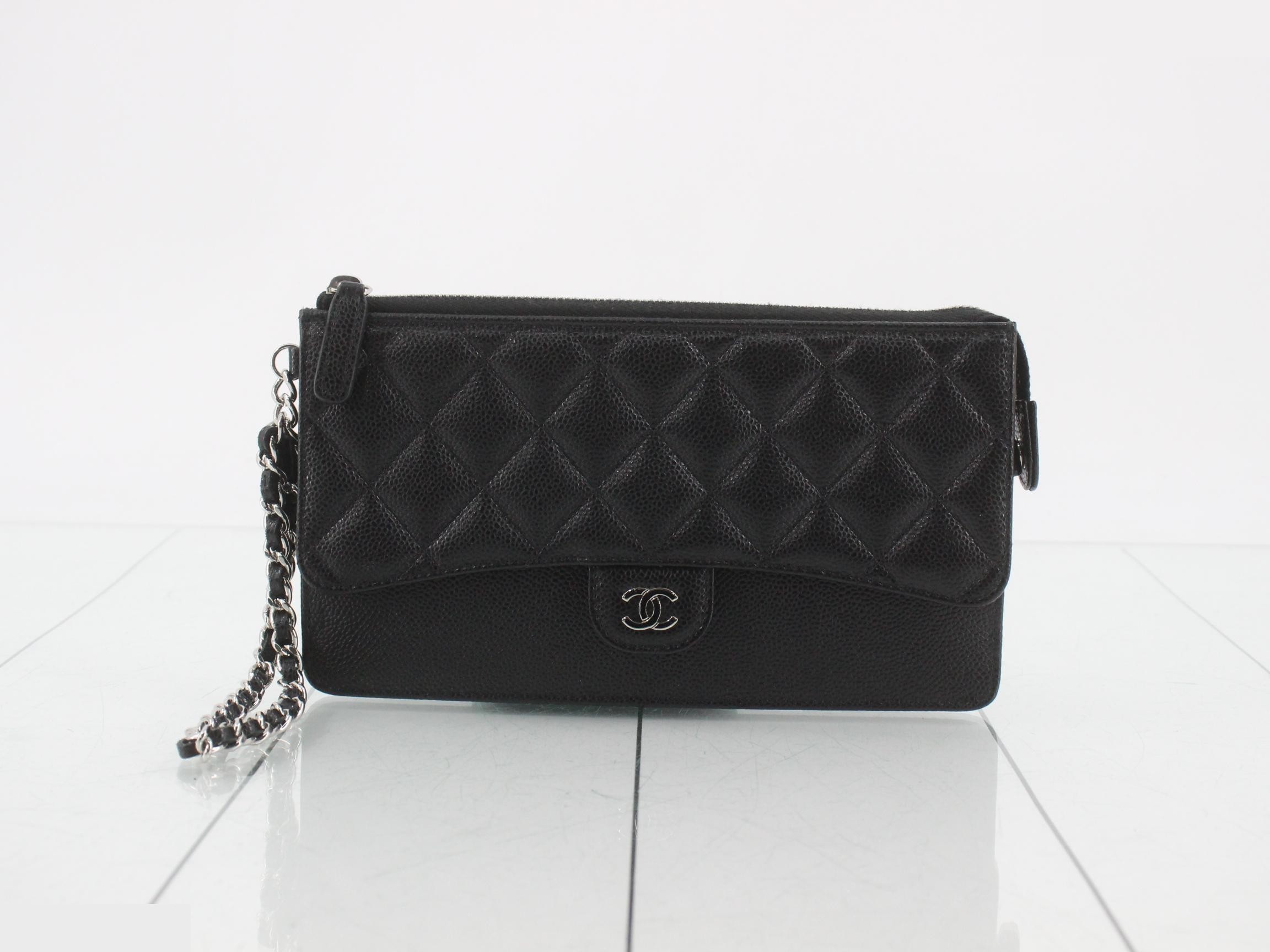 Caviar skin chain wallet