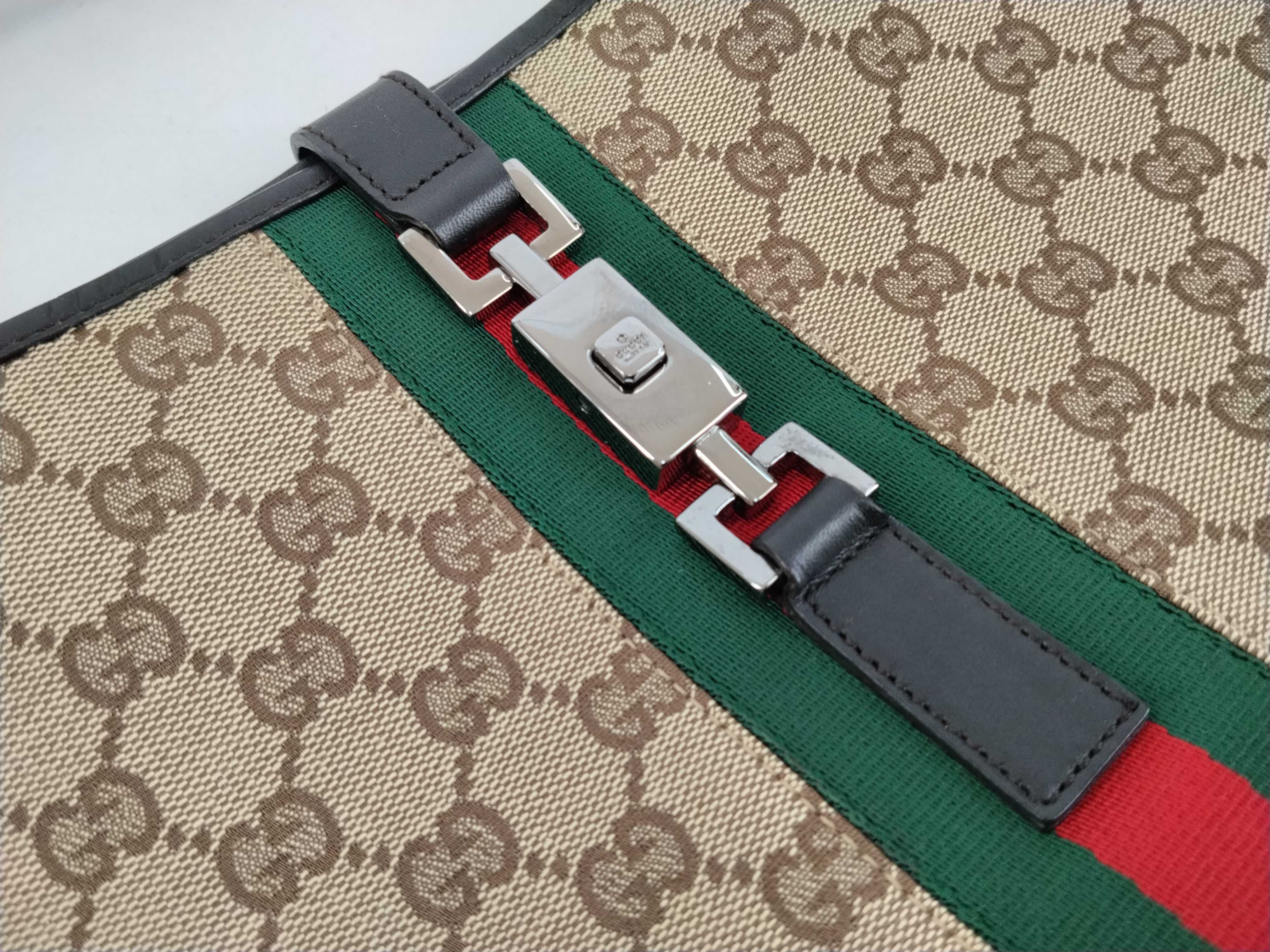 GG Supreme Gucci Jackie GG Canvas Sherry Line Shoulder Bag — view 8
