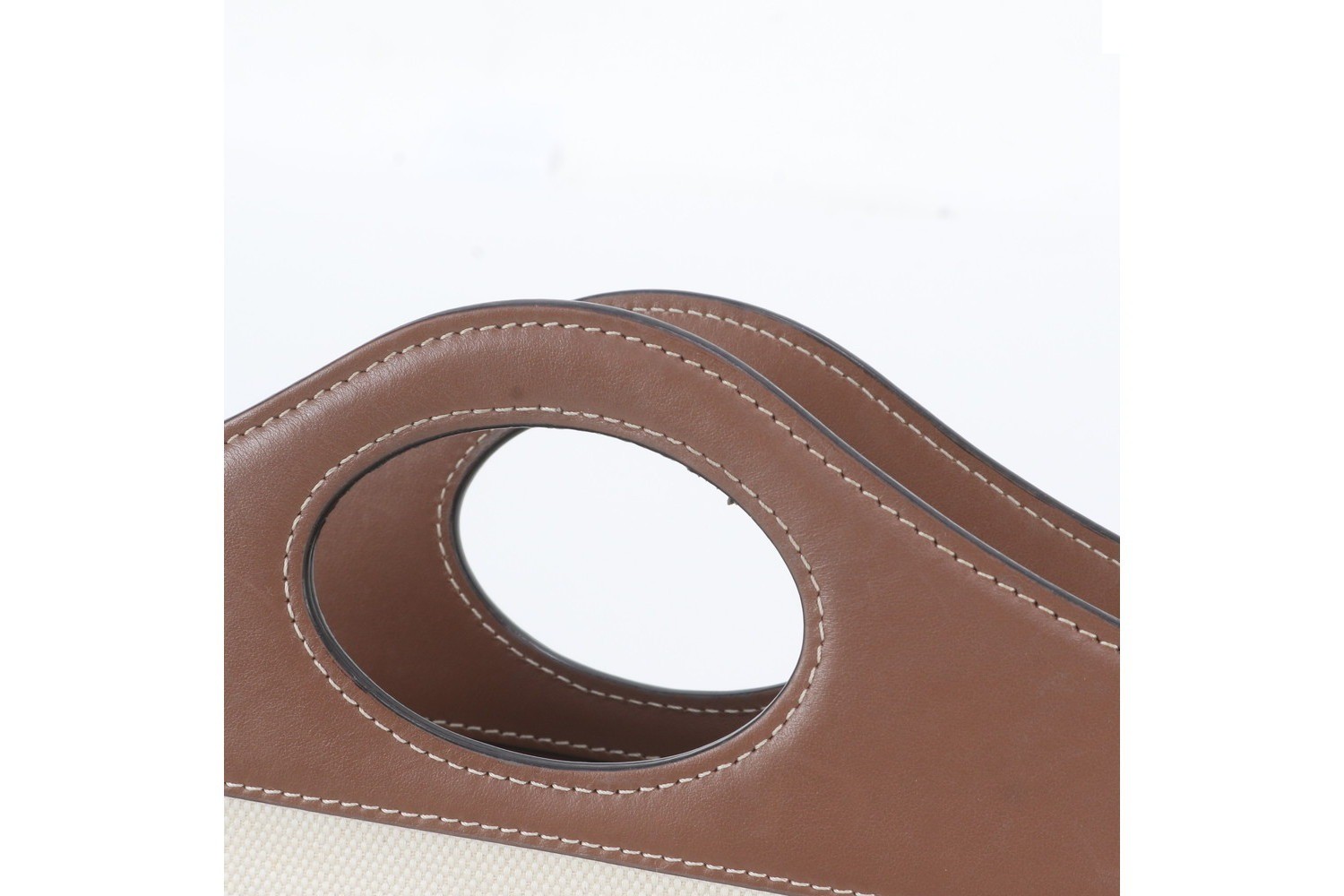 Mini Two-Tone Canvas Leather Pocket Bag, 2-Way Shoulder Bag — view 2