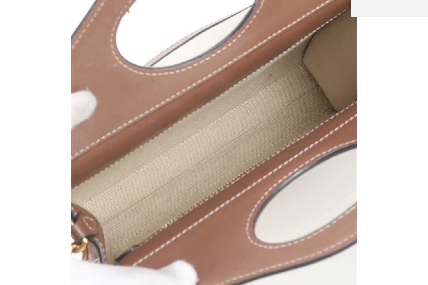 Mini Two-Tone Canvas Leather Pocket Bag, 2-Way Shoulder Bag — view 9