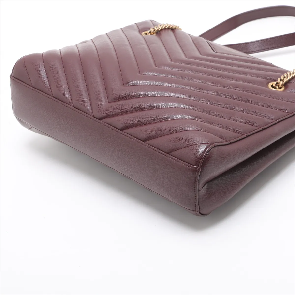 Leather Chain Tote Bag Red 568864 — view 3