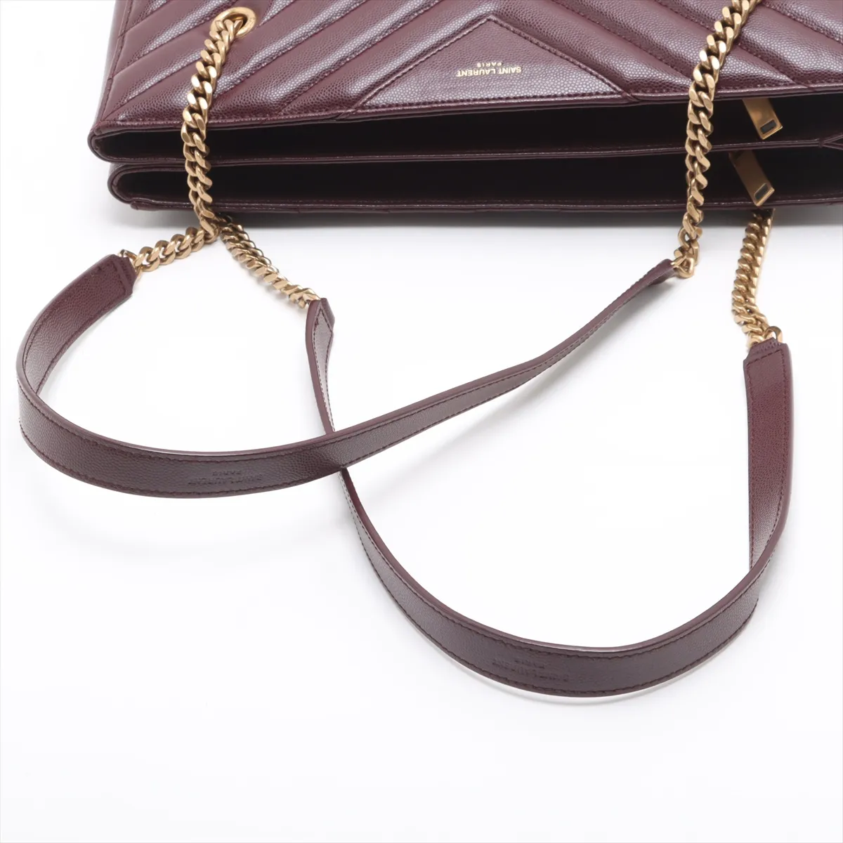 Leather Chain Tote Bag Red 568864 — view 5