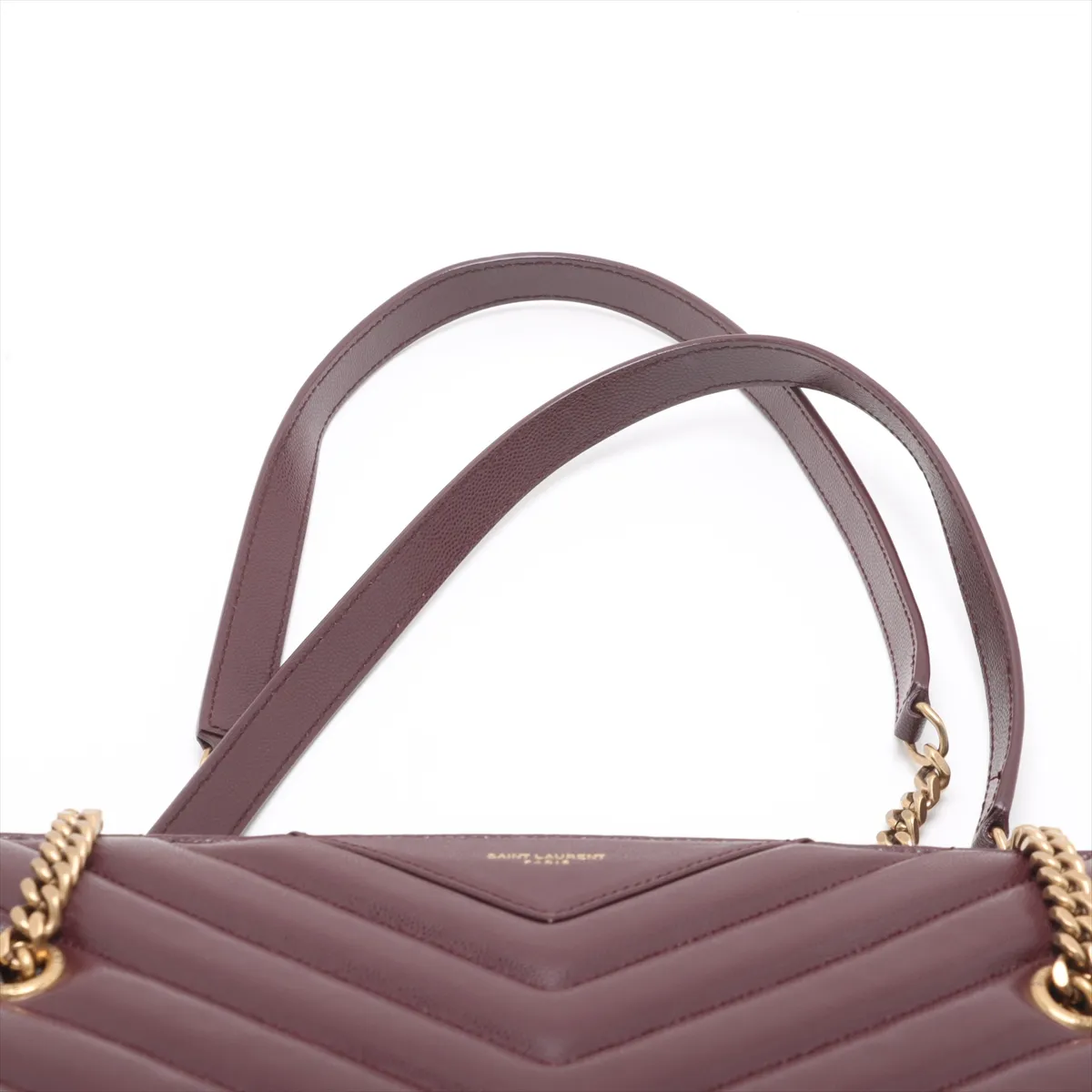 Leather Chain Tote Bag Red 568864 — view 6