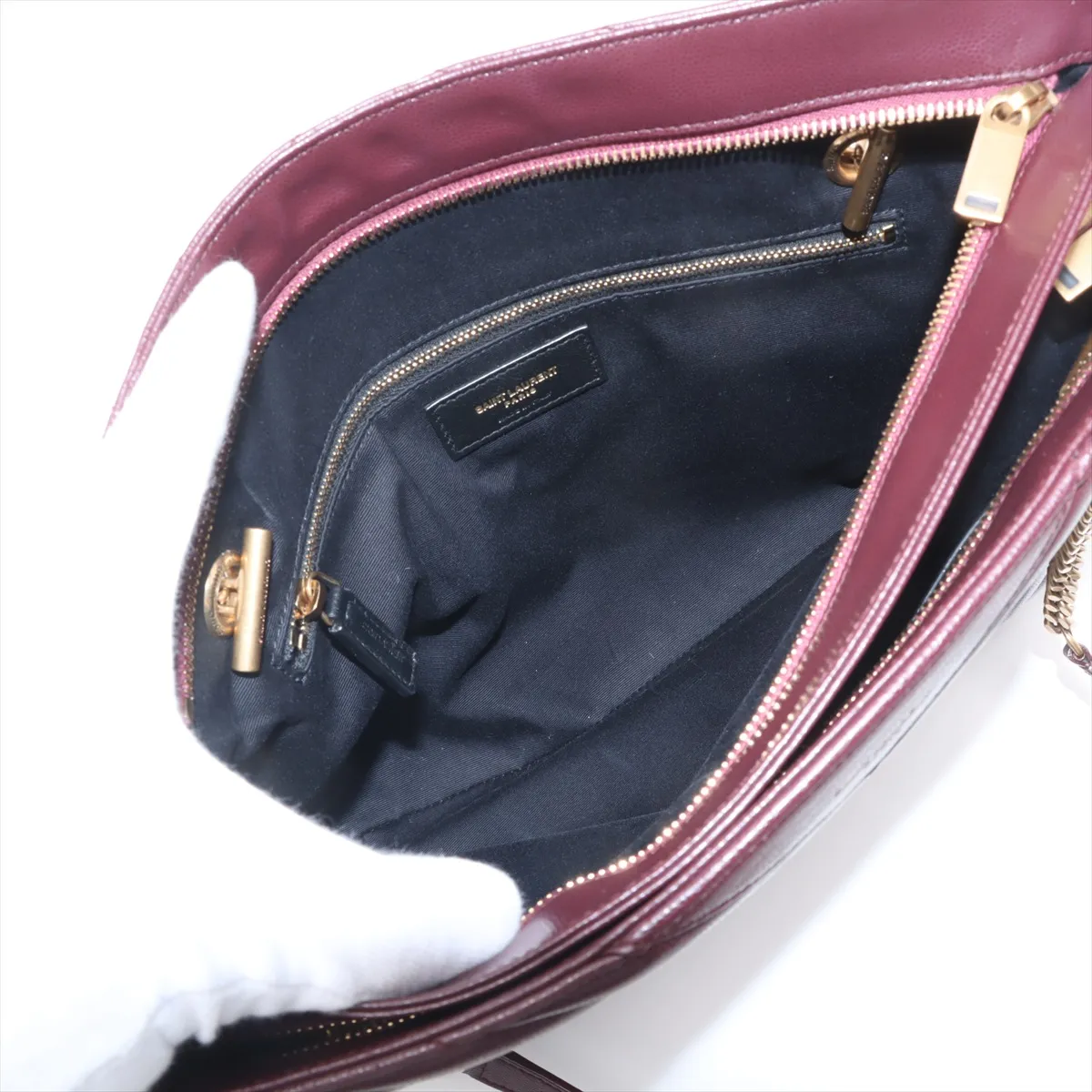 Leather Chain Tote Bag Red 568864 — view 9
