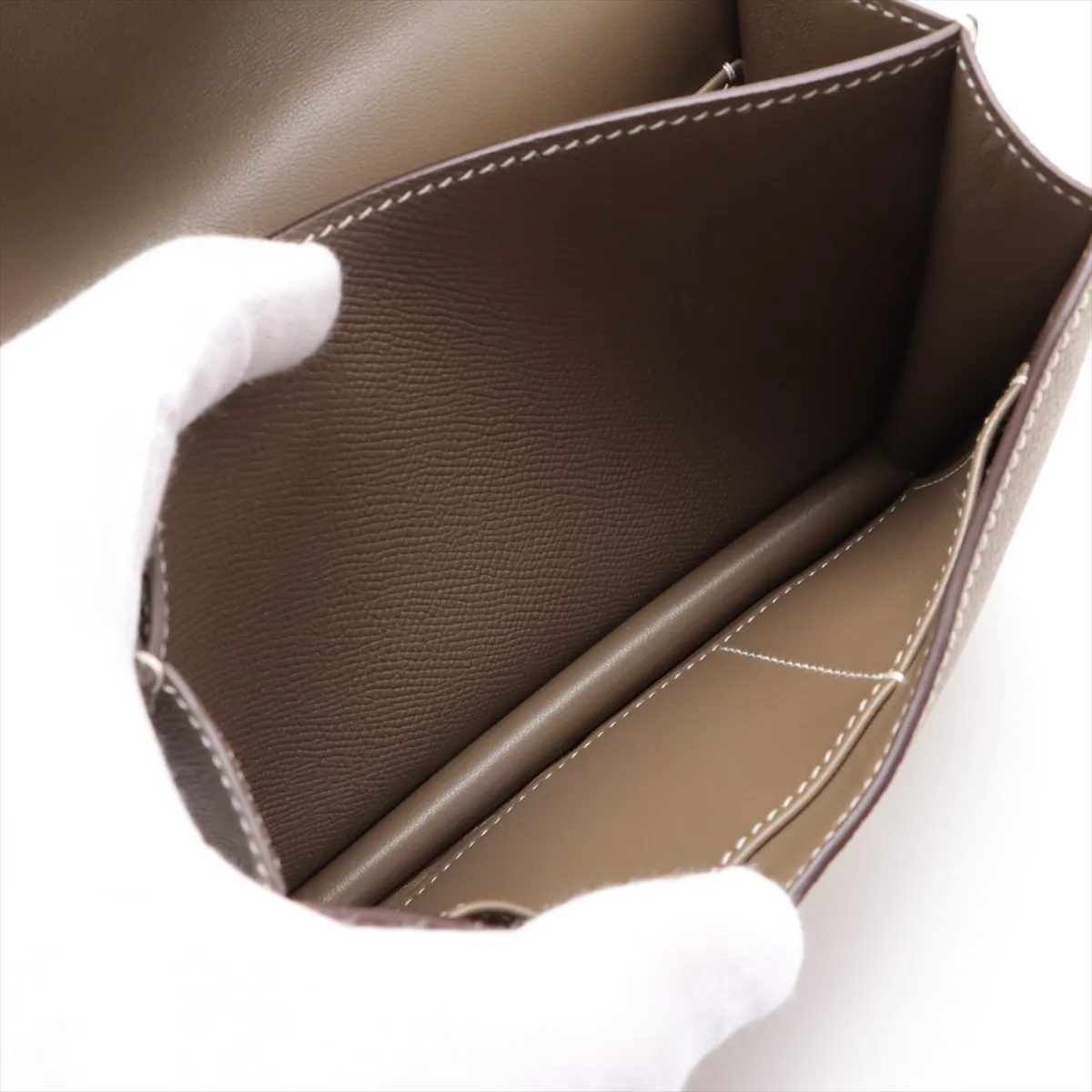 [Individually wrapped] Hermes Constance 3 Mini 18 Vaux Epson Etoupe Silver Hardware B:2023 — view 6