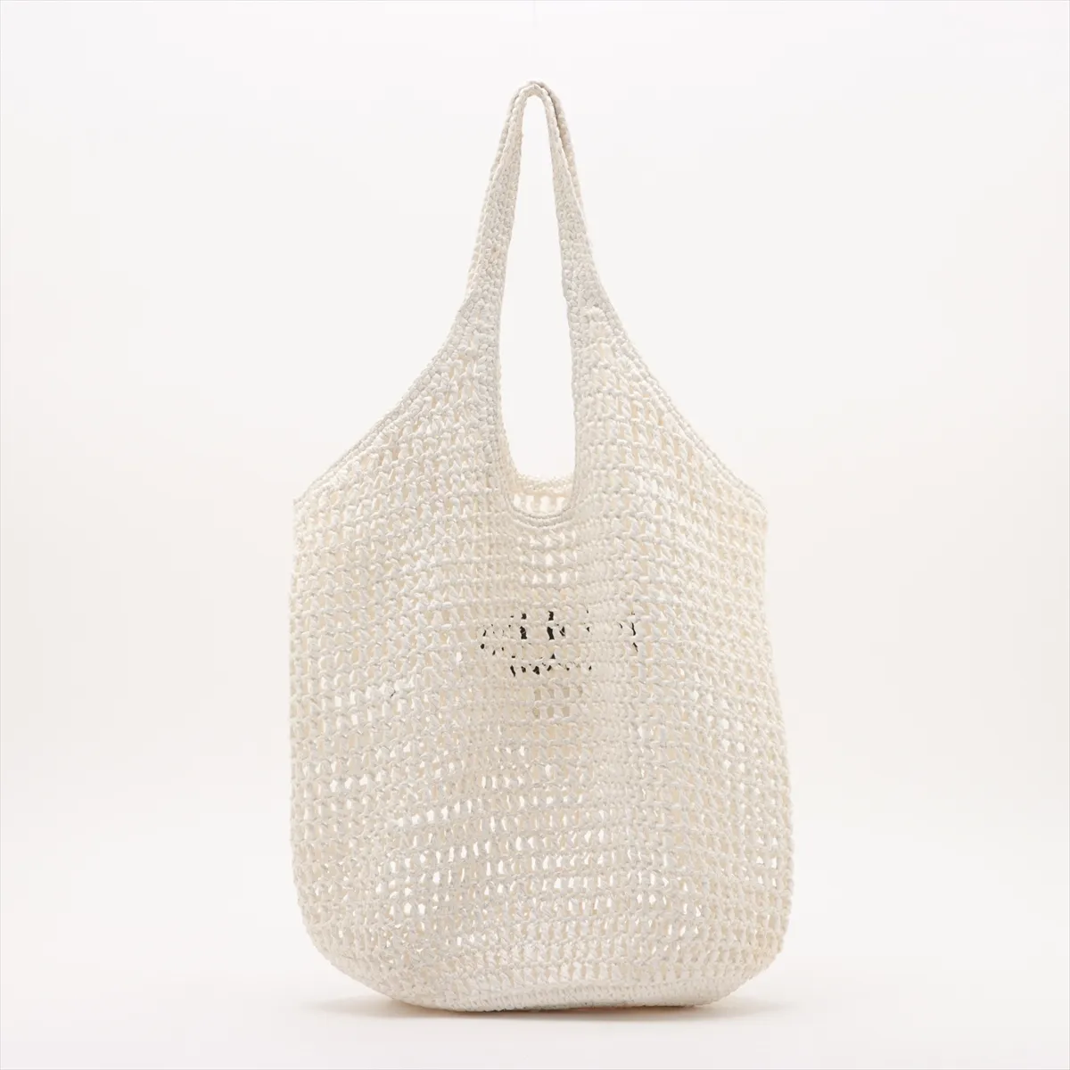 crochet raffia tote bag white — view 2