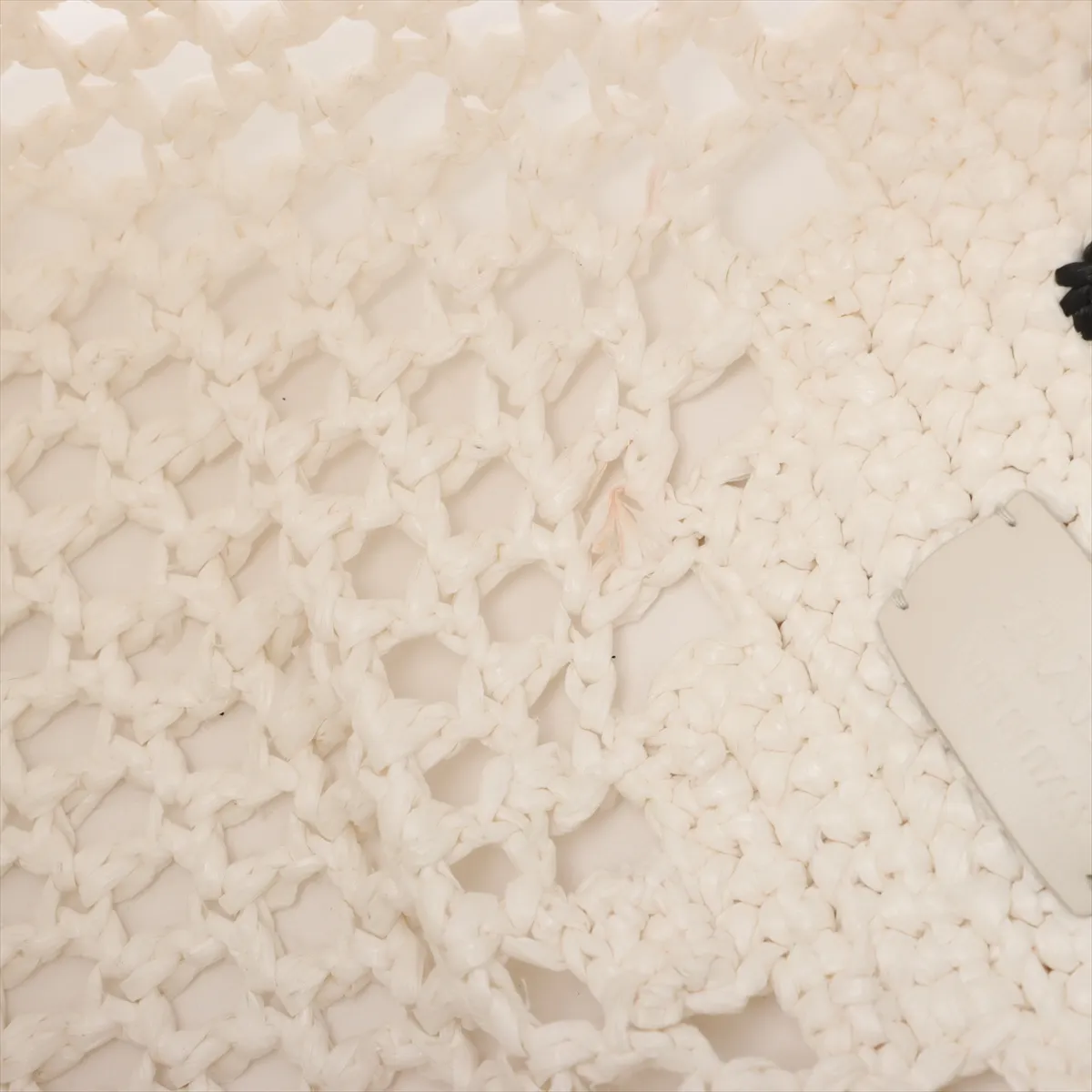 crochet raffia tote bag white — view 11