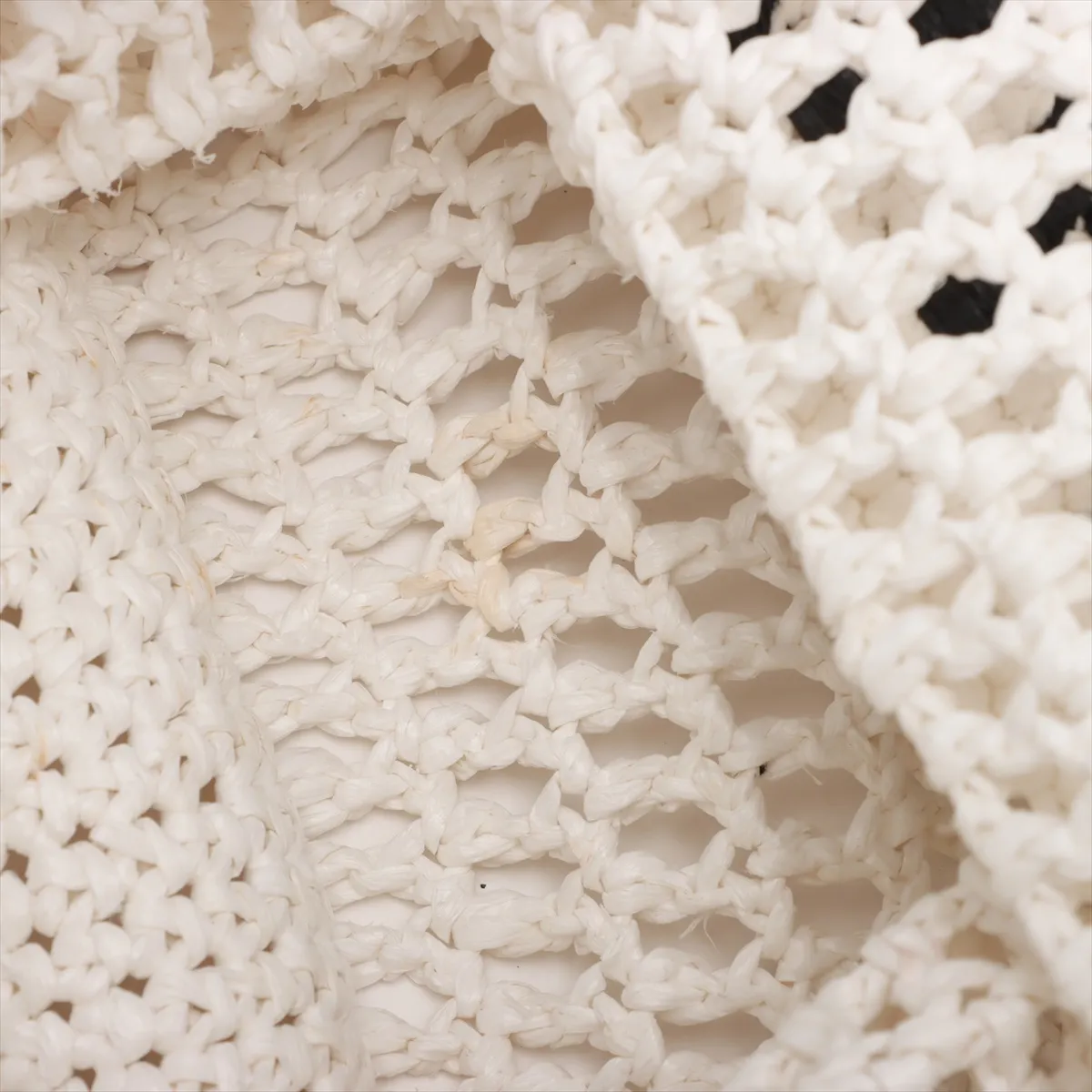 crochet raffia tote bag white — view 12