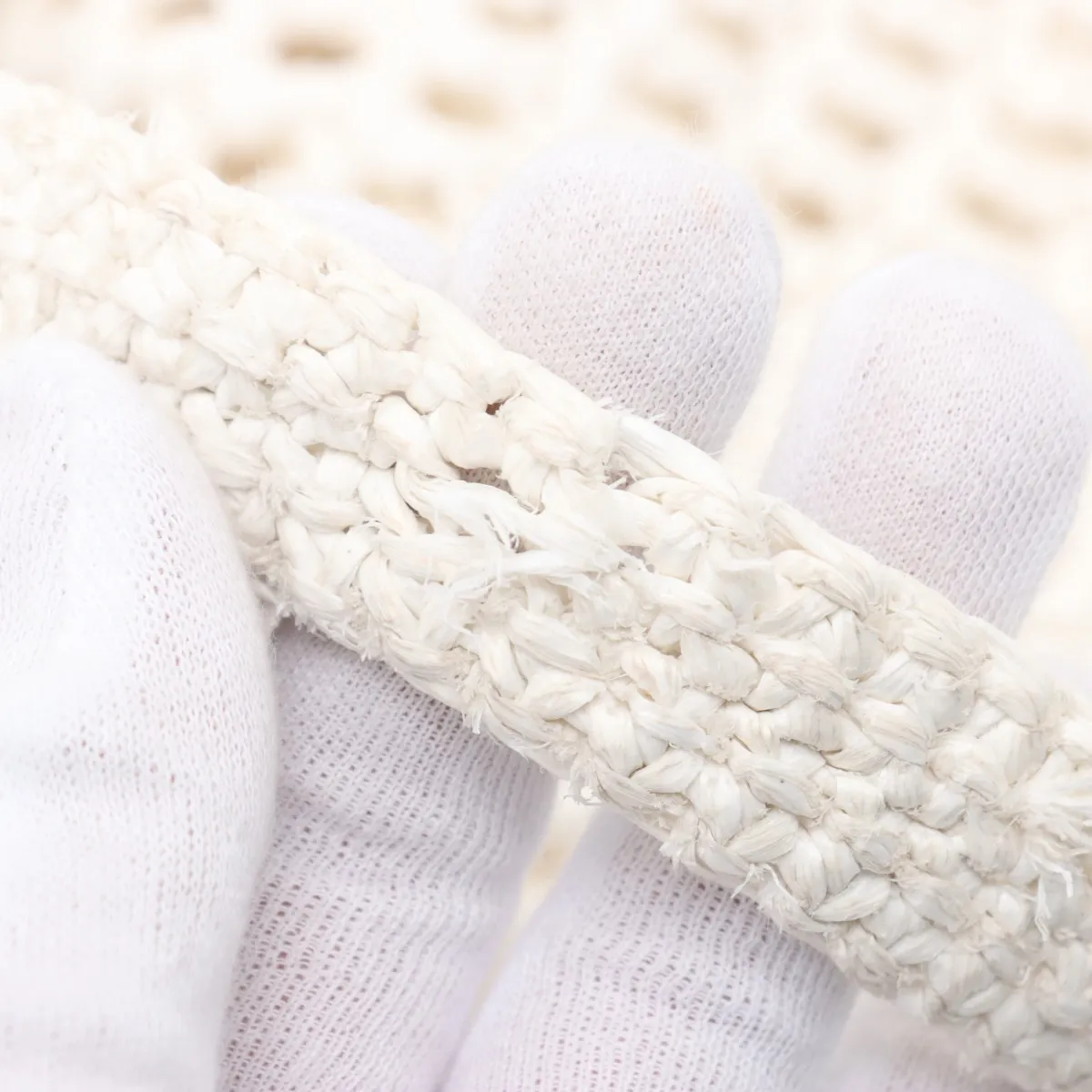 crochet raffia tote bag white — view 15