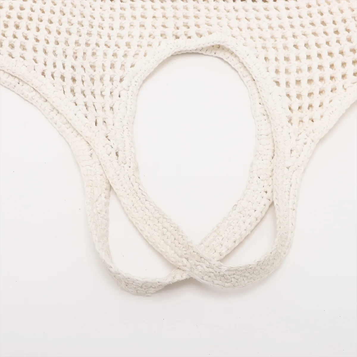 crochet raffia tote bag white — view 5