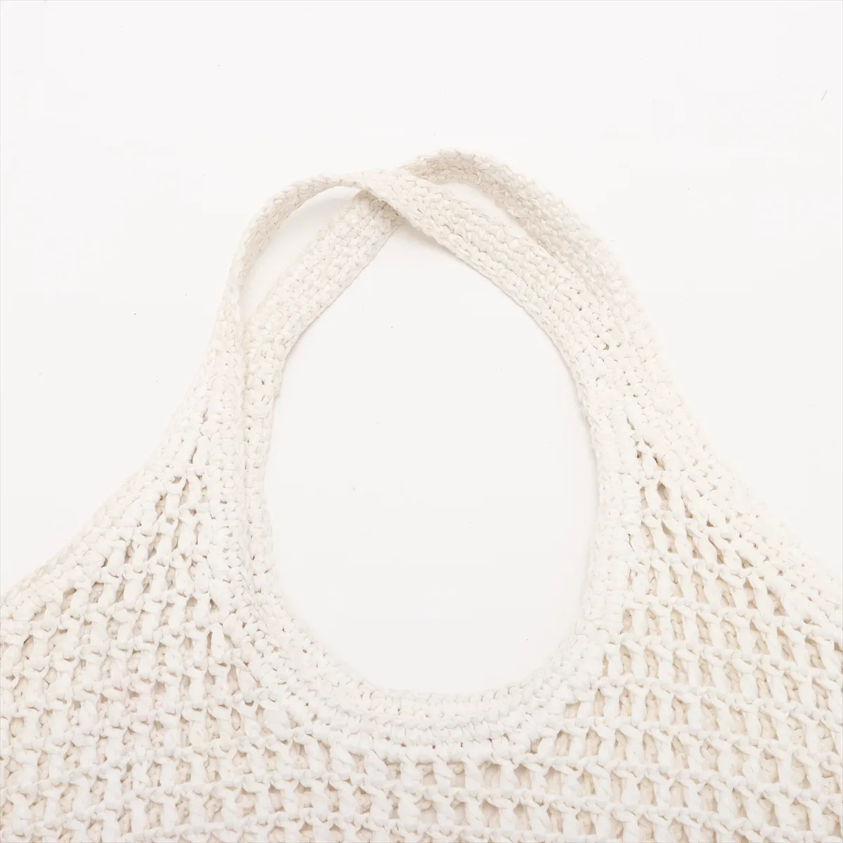 crochet raffia tote bag white — view 6
