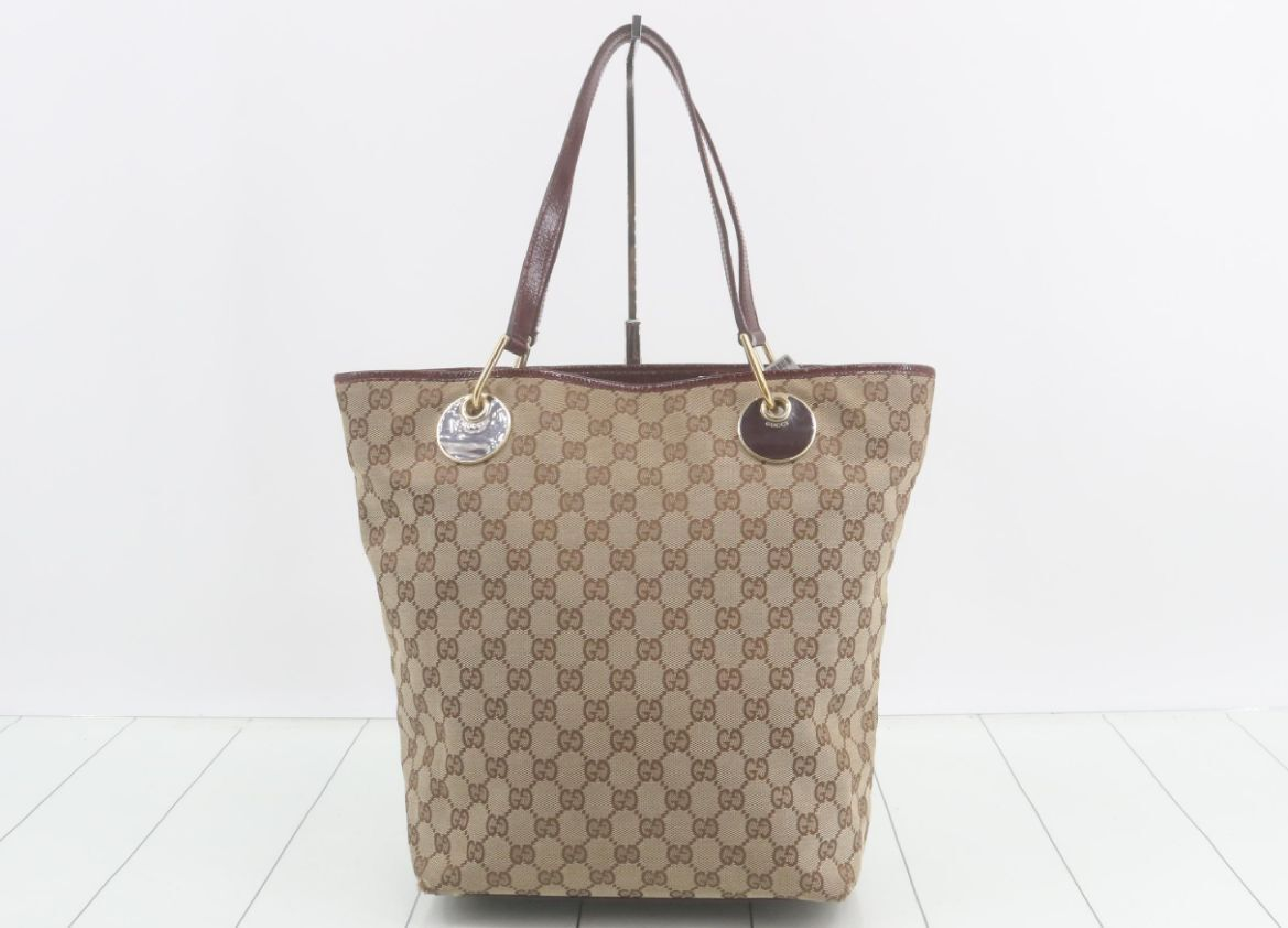 GG Canvas Leather Tote Bag — view 2