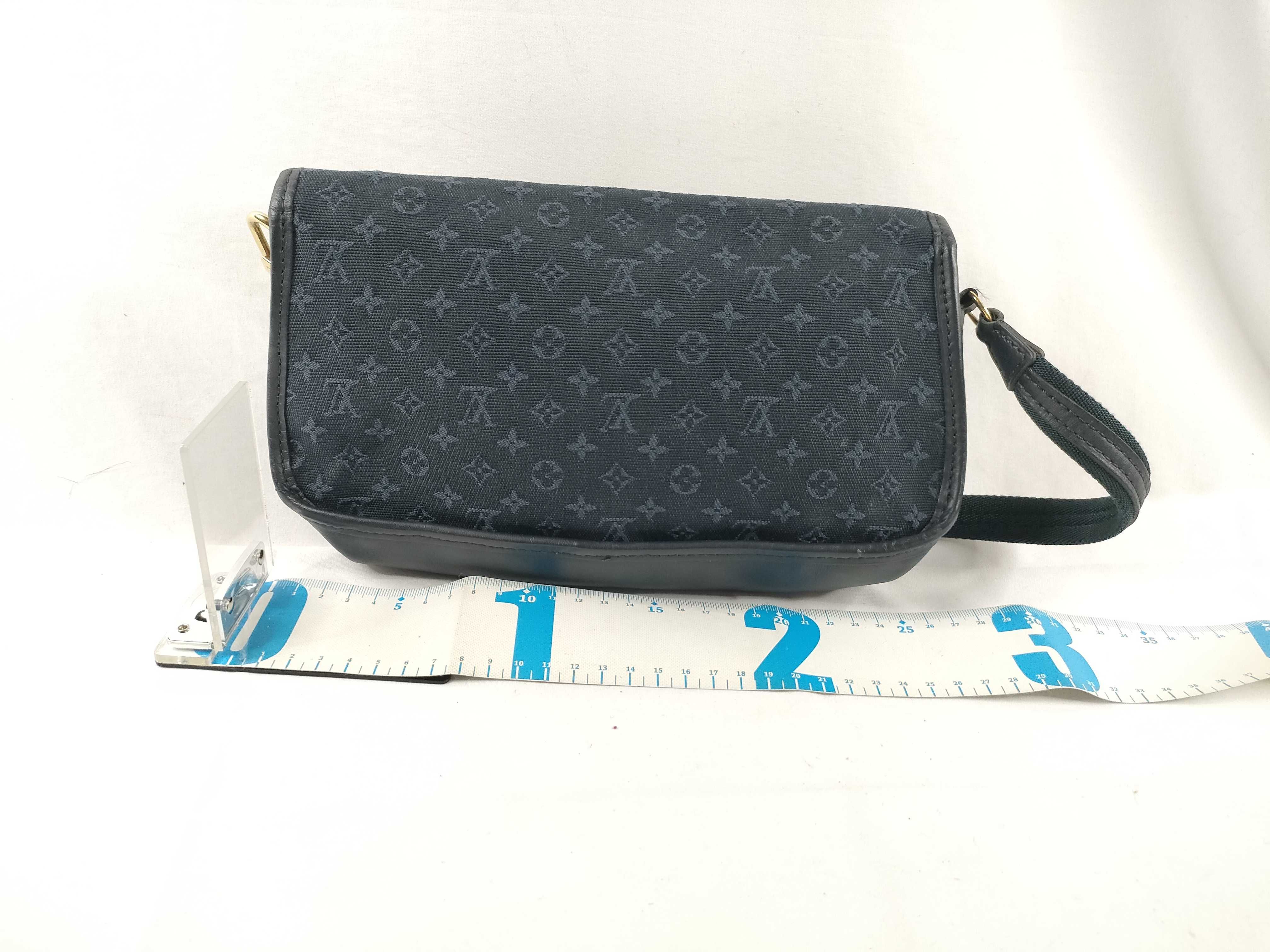 Monogram Mini Canvas One-Shoulder Bag, Navy, TH1003 (Shoulder Bag) — view 2