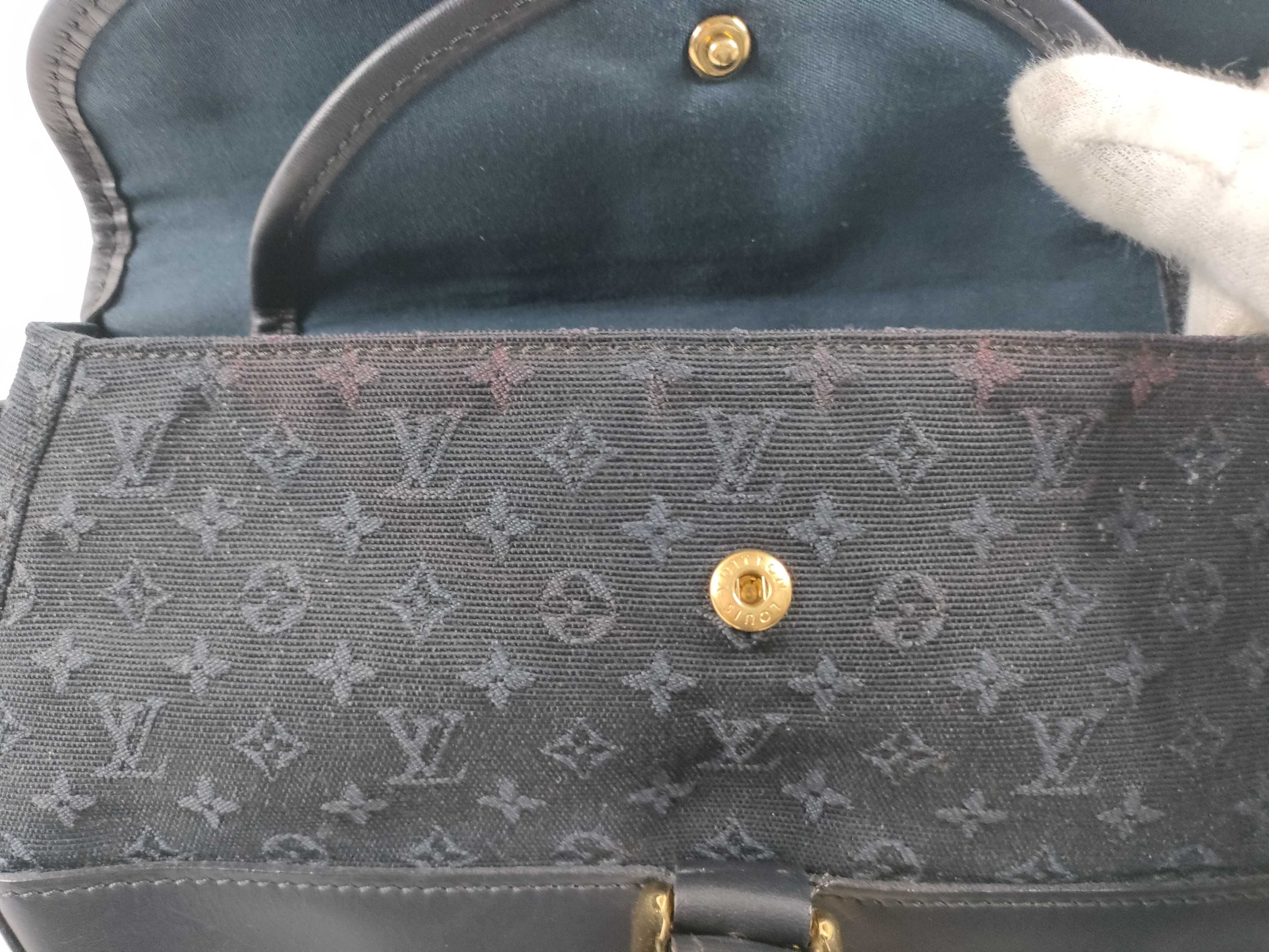 Monogram Mini Canvas One-Shoulder Bag, Navy, TH1003 (Shoulder Bag) — view 14