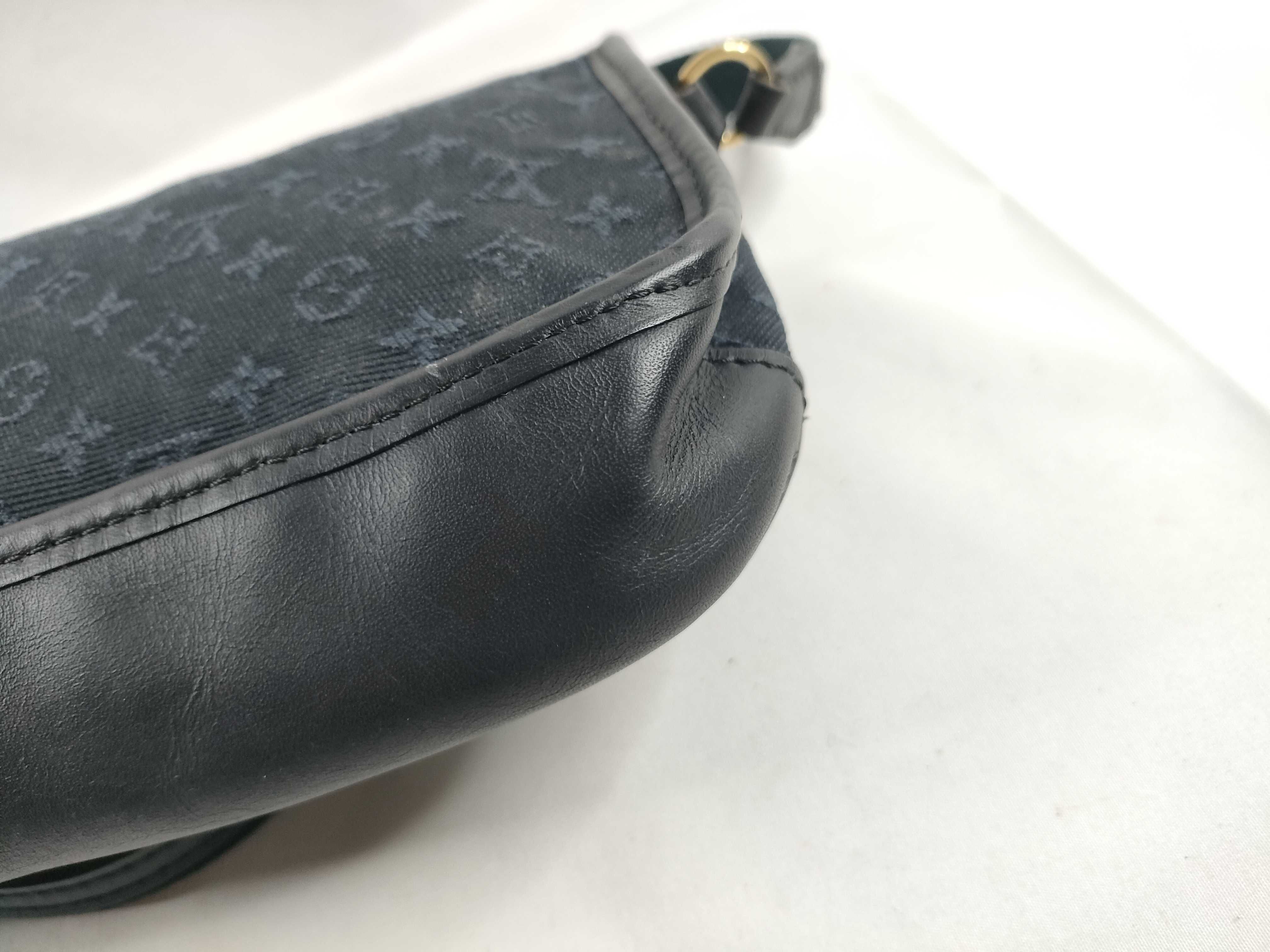 Monogram Mini Canvas One-Shoulder Bag, Navy, TH1003 (Shoulder Bag) — view 5