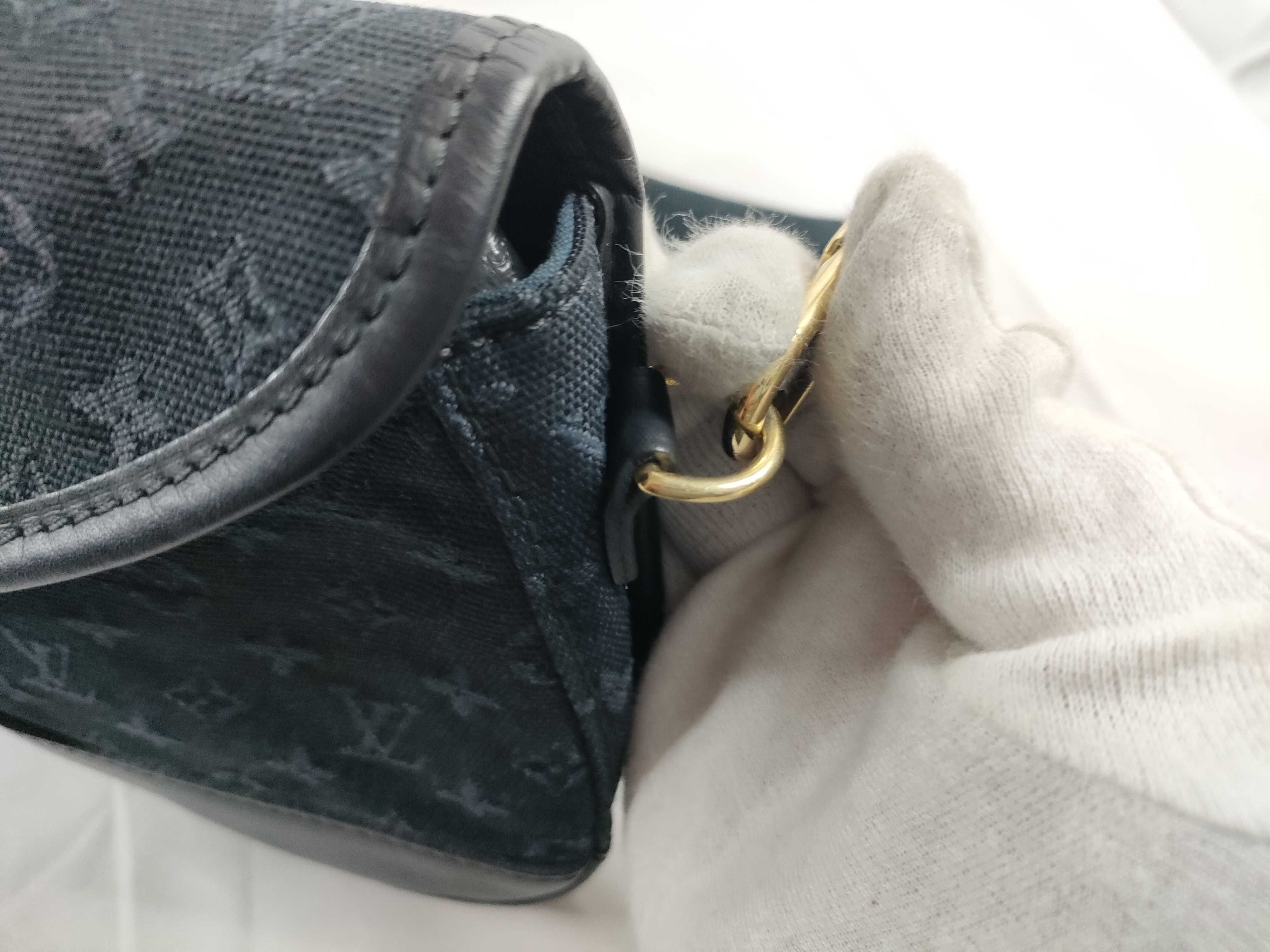 Monogram Mini Canvas One-Shoulder Bag, Navy, TH1003 (Shoulder Bag) — view 8