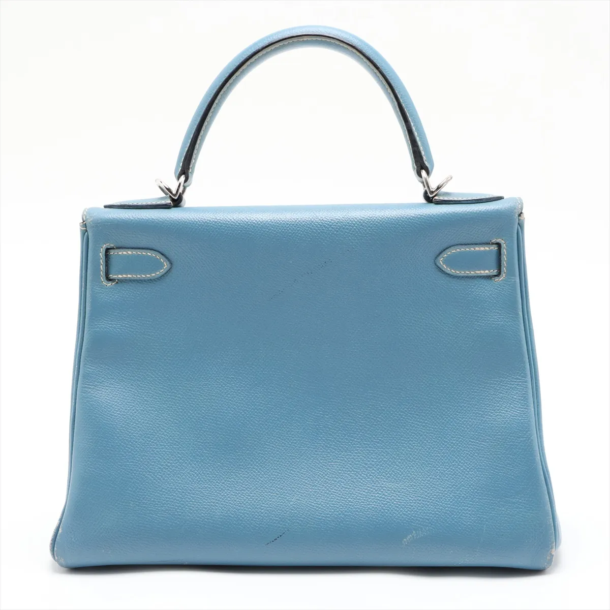 [Individually packaged] Hermes Kelly 28 Retournée Veau Epsom Blue Jean Silver Hardware I: 2005 — view 2