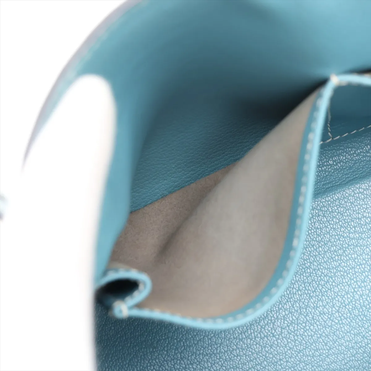 [Individually packaged] Hermes Kelly 28 Retournée Veau Epsom Blue Jean Silver Hardware I: 2005 — view 11