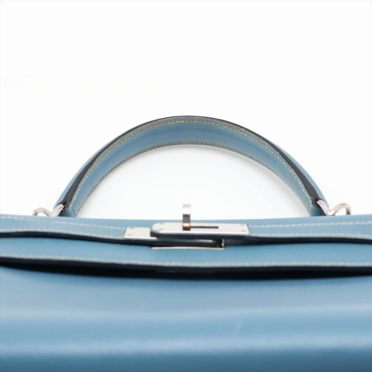 [Individually packaged] Hermes Kelly 28 Retournée Veau Epsom Blue Jean Silver Hardware I: 2005 — view 6