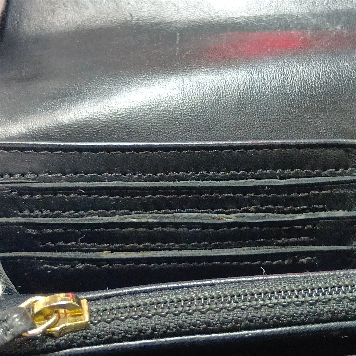 Camellia Lambskin Long Wallet, Black with Gold Hardware, 21563124 — view 13