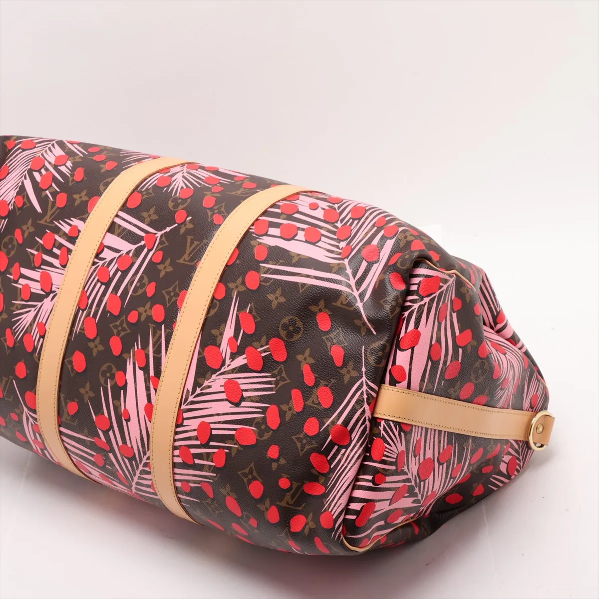 Monogram Jungle Dot Keepall Bandoulière 50 M41417 Brown x Red — view 3