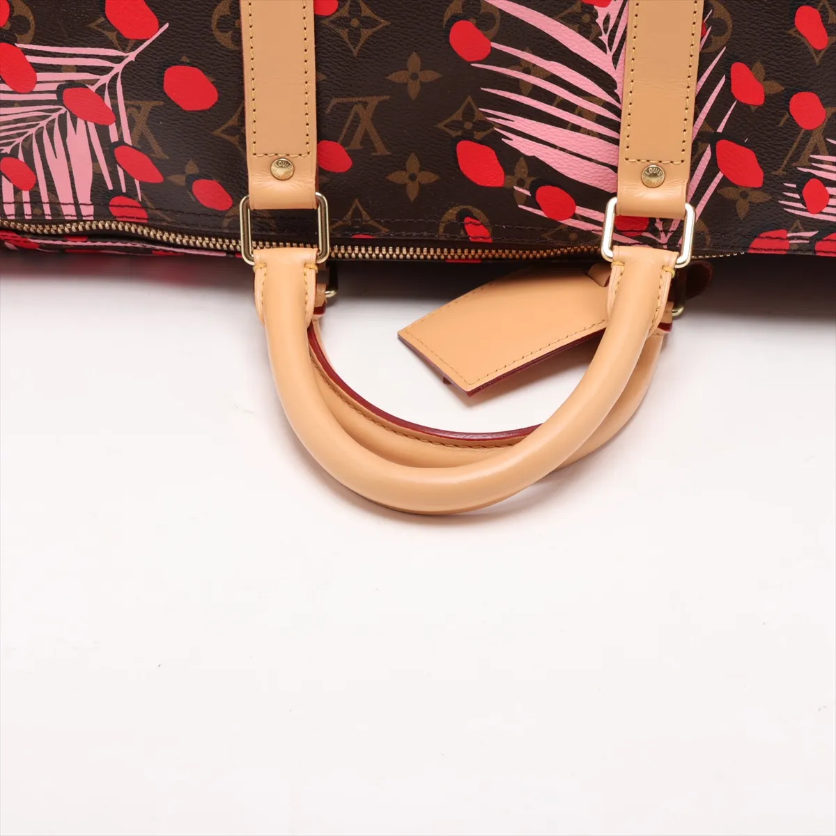 Monogram Jungle Dot Keepall Bandoulière 50 M41417 Brown x Red — view 5