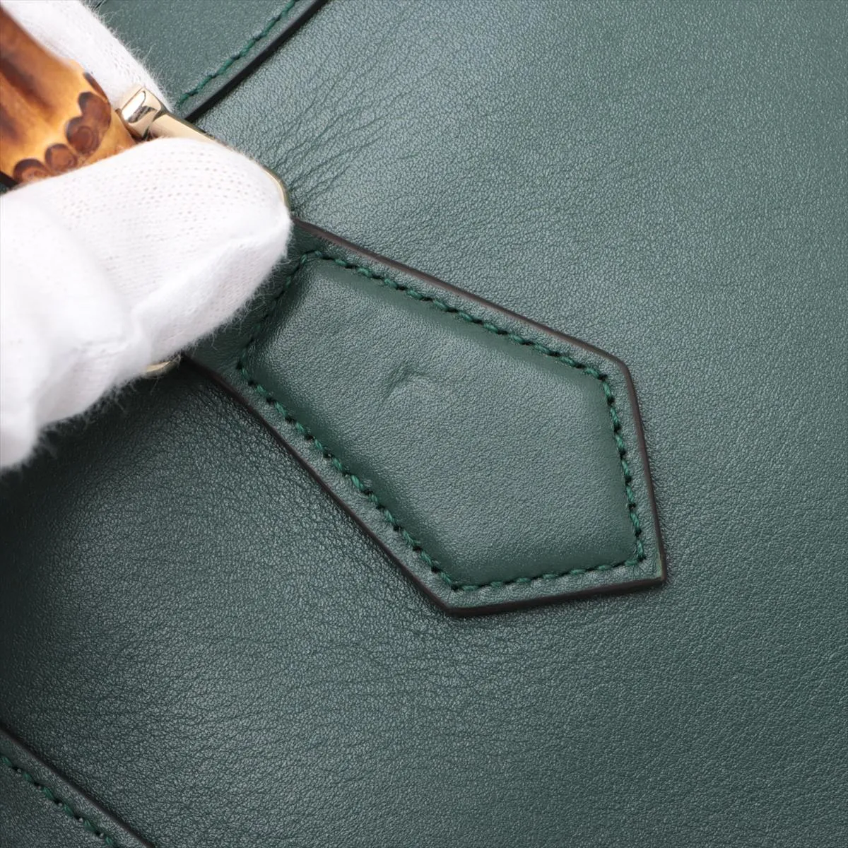 Bamboo Diana Leather 2WAY Handbag Green 853226 — view 12