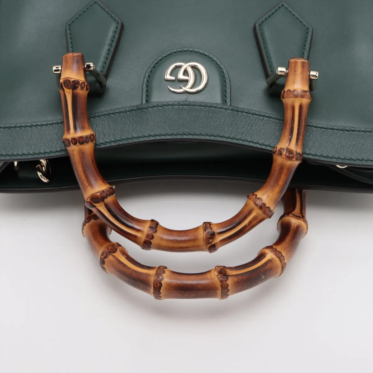 Bamboo Diana Leather 2WAY Handbag Green 853226 — view 5